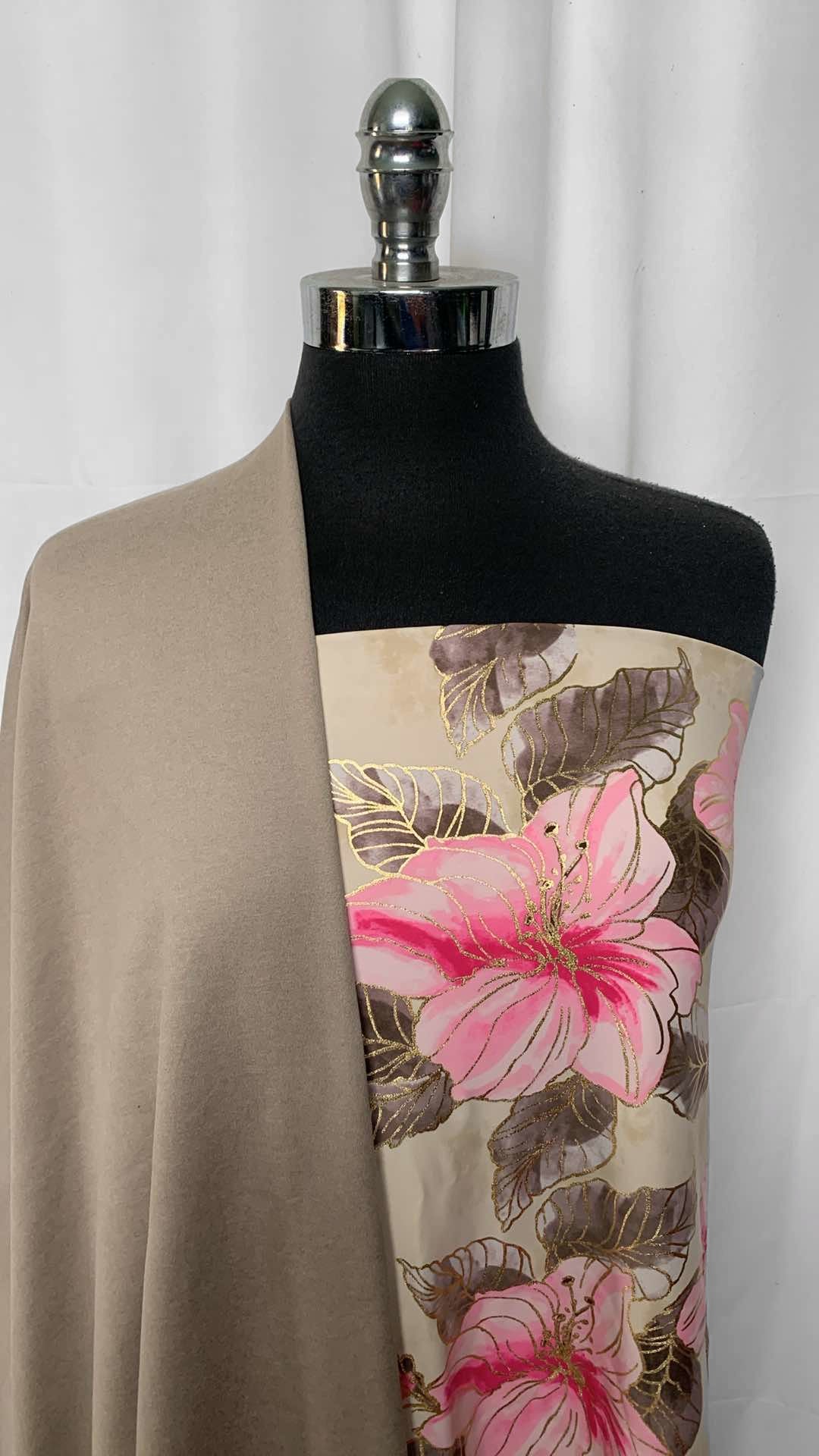 BIRCH/FOIL FLORAL BUNDLE : 1.5YD Foil Floral N/S & 1.5YD Birch Peached PF : A25814