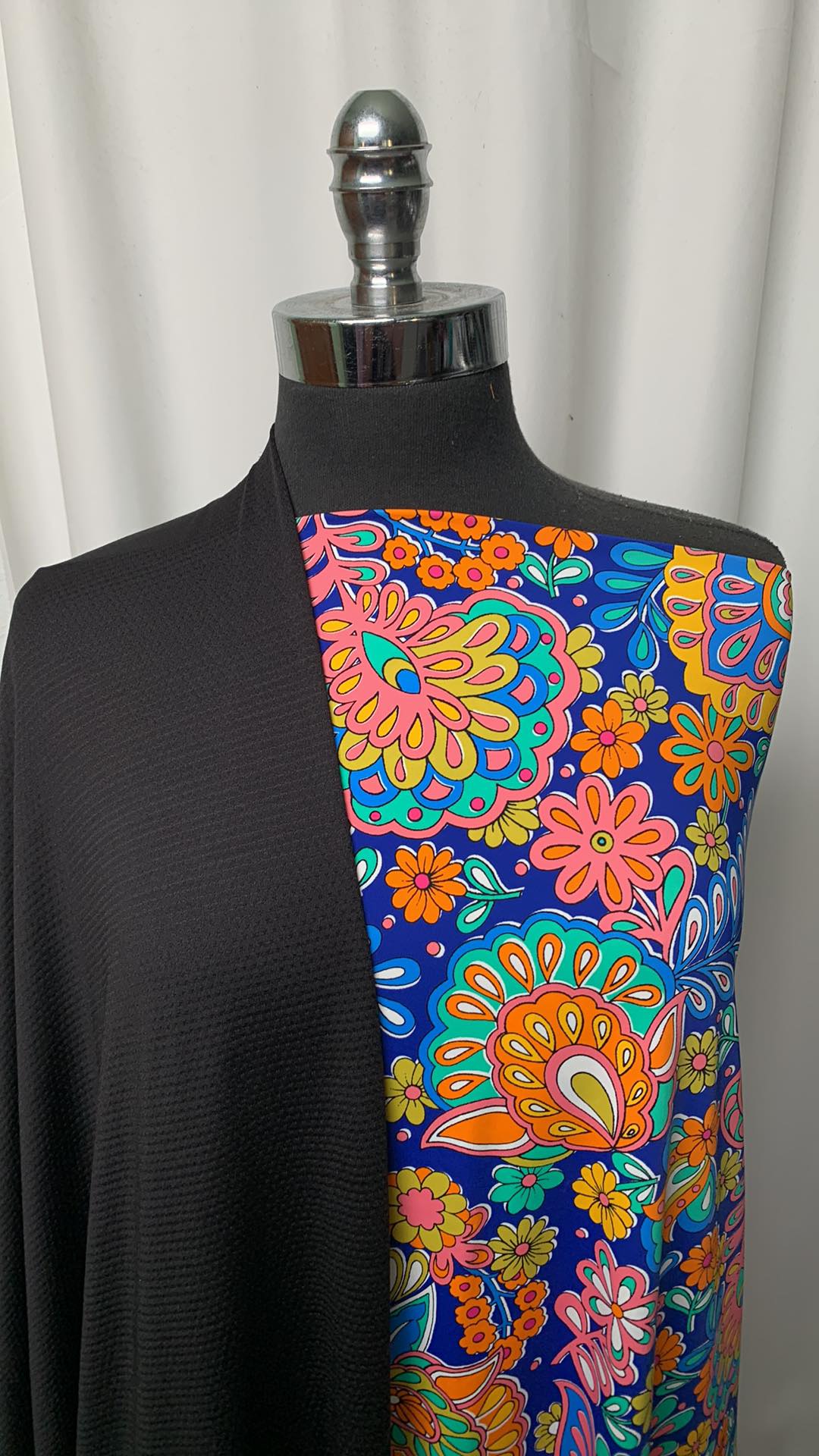 FLORAL/BLACK MESH BUNDLE : 2YD Floral N/S & 2YD Black PF Mesh : A1744