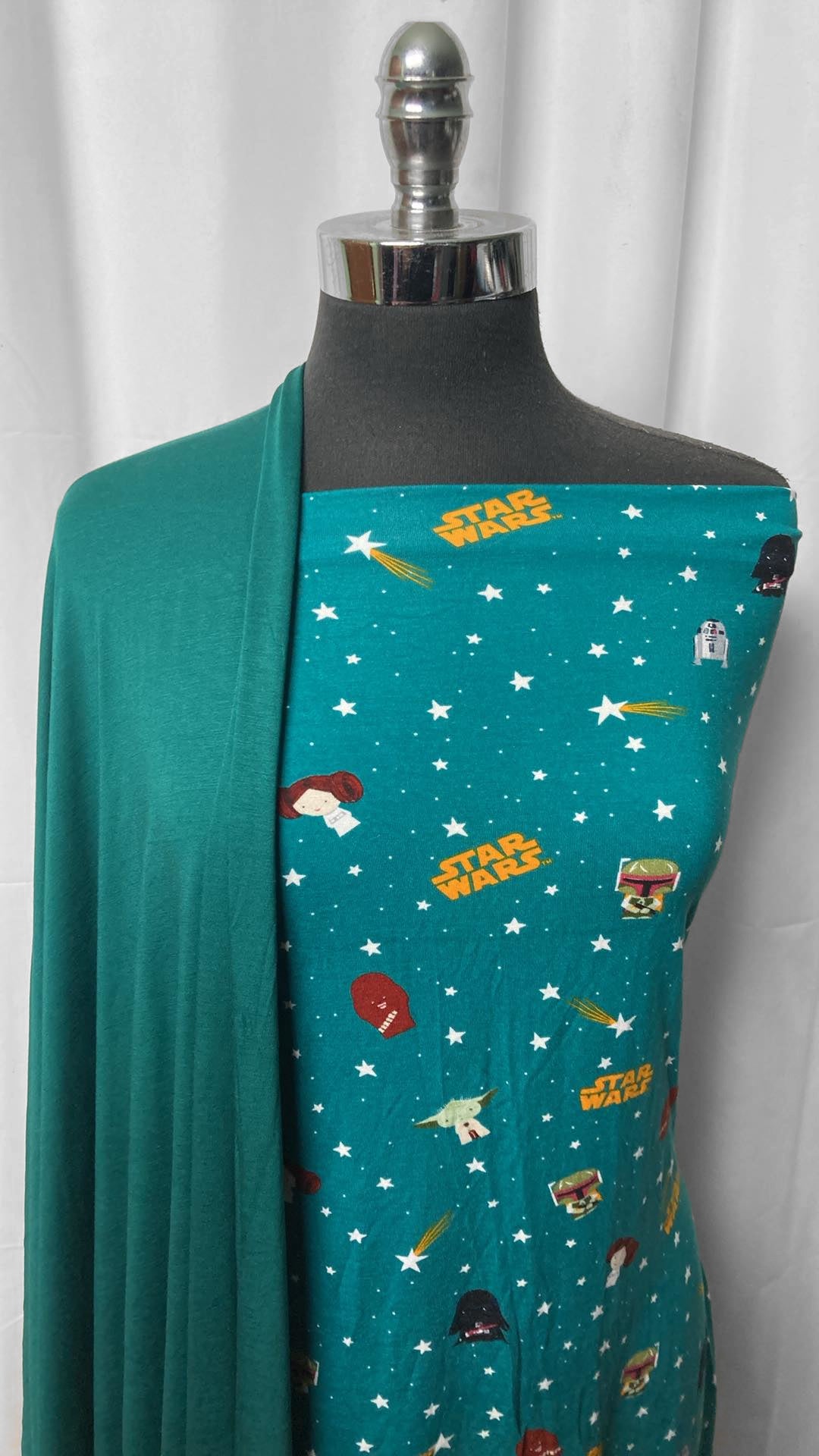 EMERALD/GALAXY FRIENDS BUNDLE : 2YD Emerald Modal/Spandex & 1YD Galaxy Friends Modal : A25138