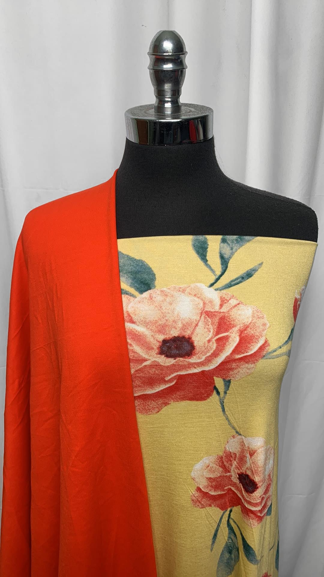 ORANGE/YELLOW FLORAL BUNDLE : 2YD Orange N/S & 2YD Yellow Floral R/S : A25398
