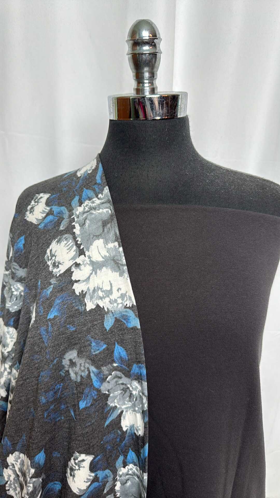 CHARCOAL PLUSH/FLORAL BUNDLE : 2YD Charcoal SuperPlush & 2YD Floral PRS FT : A29147