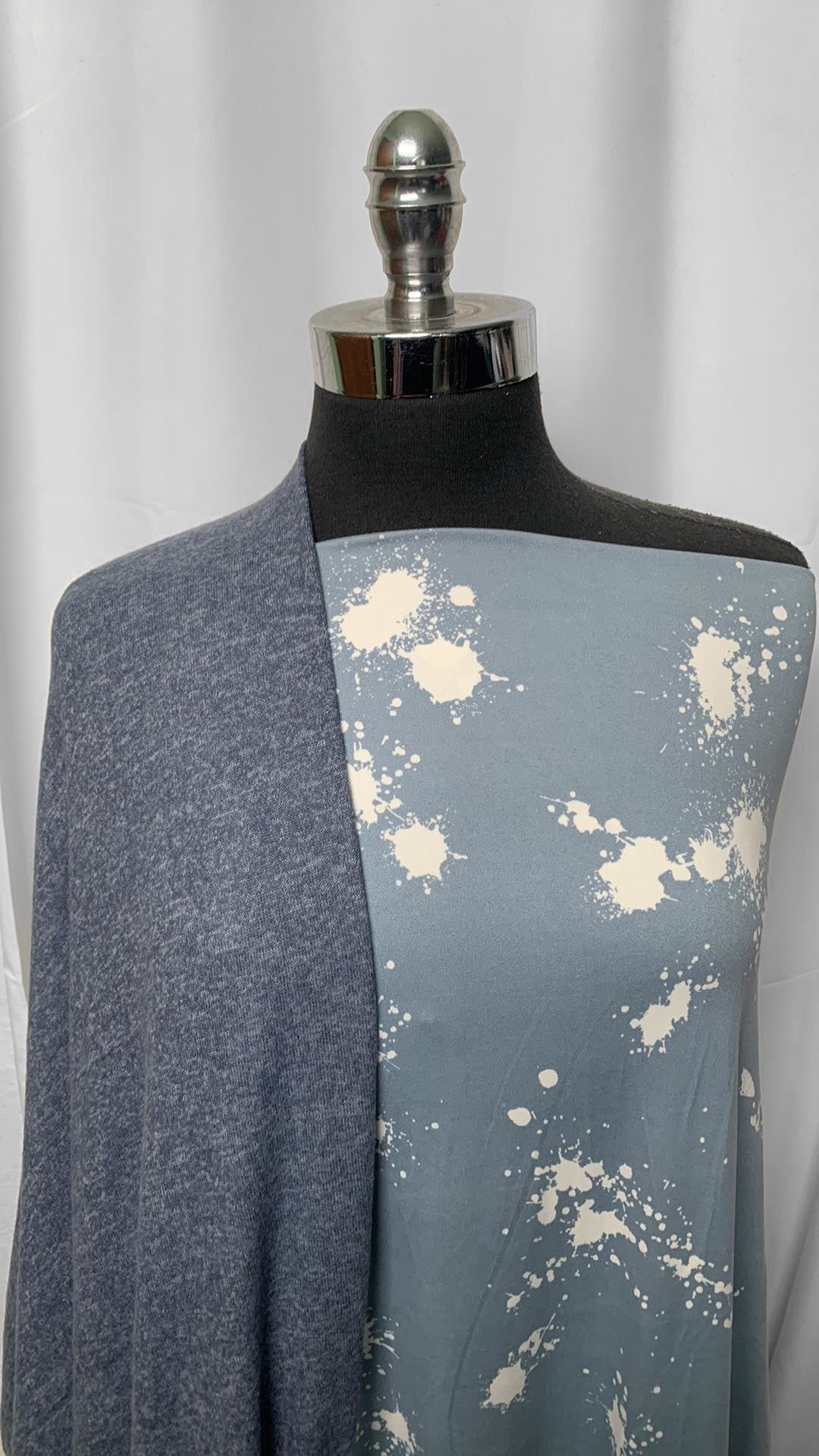 BLUE/SPLATTER BUNDLE : 2YD Splatter DBP & 2YD Blue Brushed Hacci SK : A2505