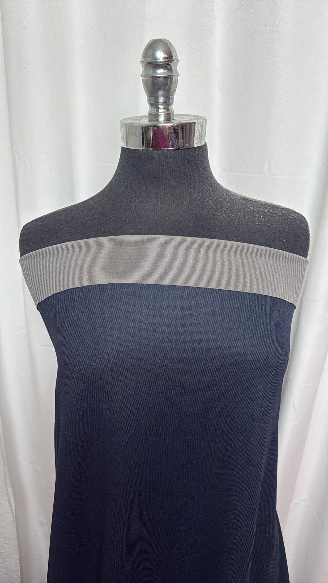 Navy/Grey - 2-Faced Poly/Spandex Performance - 2 Yard Cut