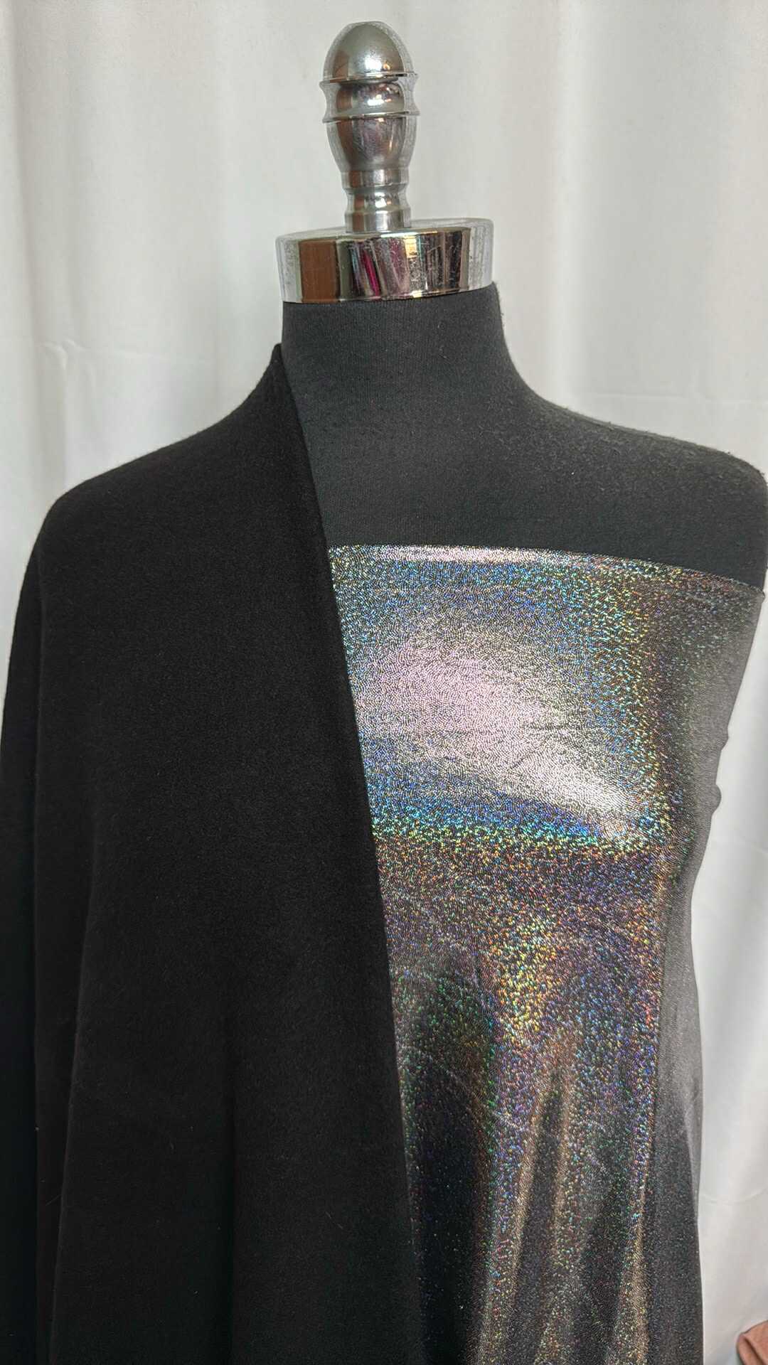 BLACK/SILVER FOIL BUNDLE : 1.5YD Silver Foil PF & 2YD Black Super Brushed Hacci SK : A28953