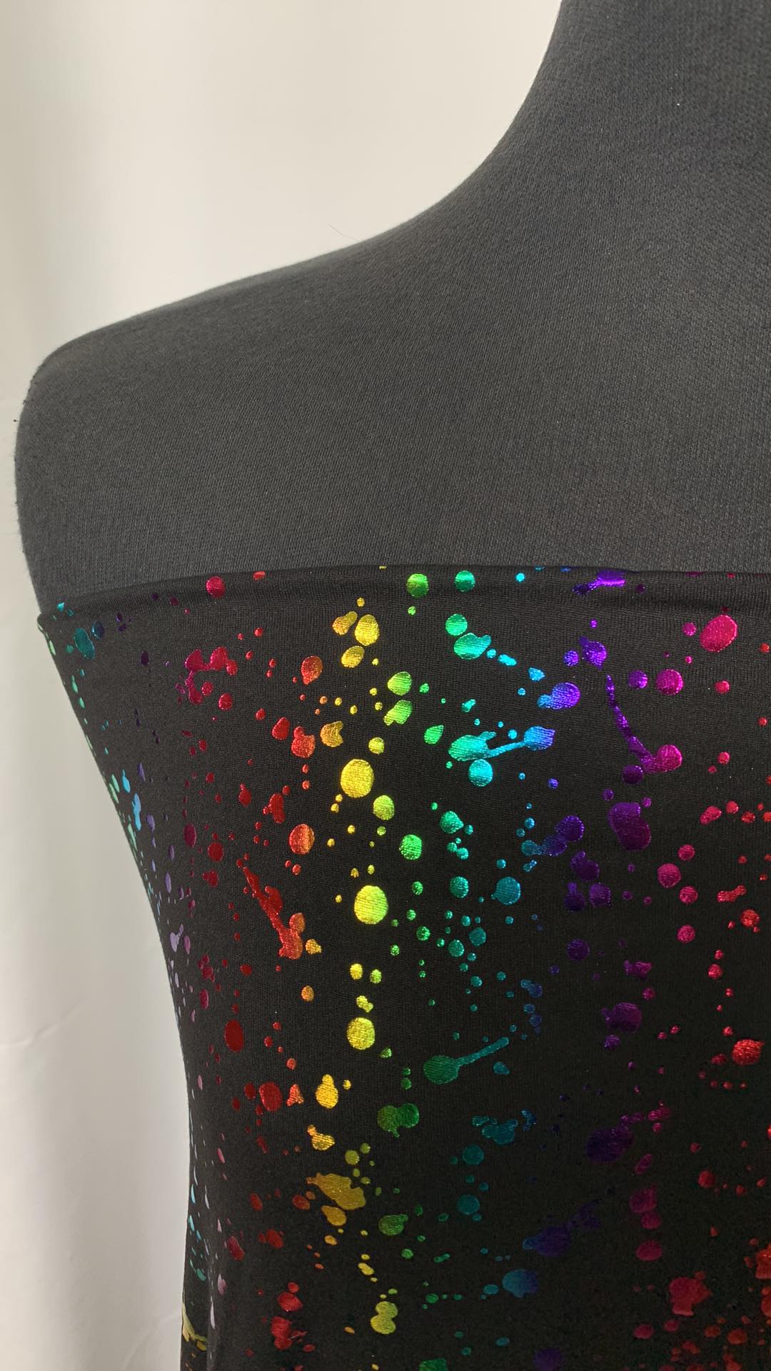 Rainbow Foil Splatter - Double Brushed Poly Spandex - 2 Yard Cut