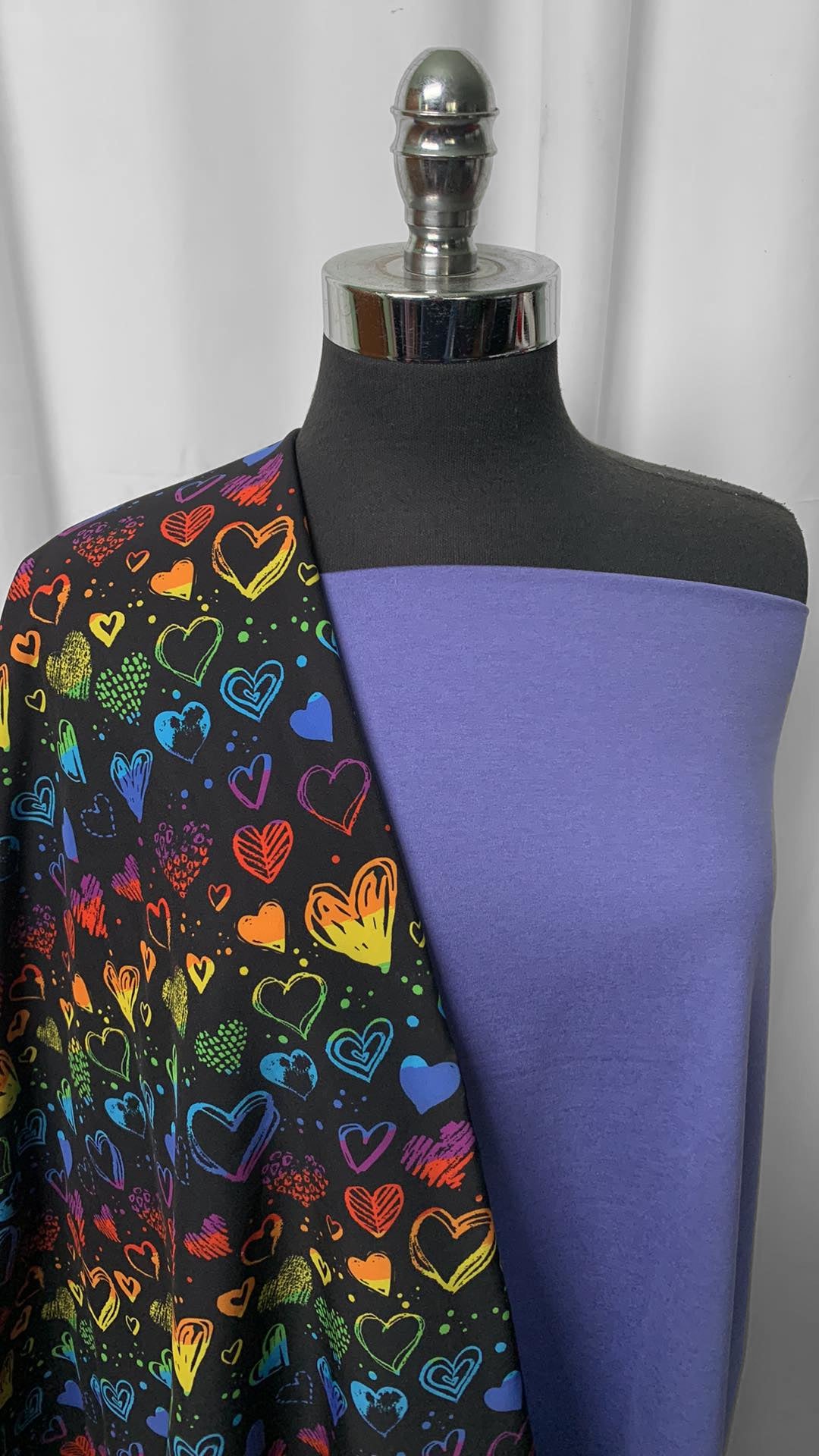 INDIGO/HEARTS BUNDLE : 2YD Hearts Softshell & 2YD Indigo Peached PF : A25168