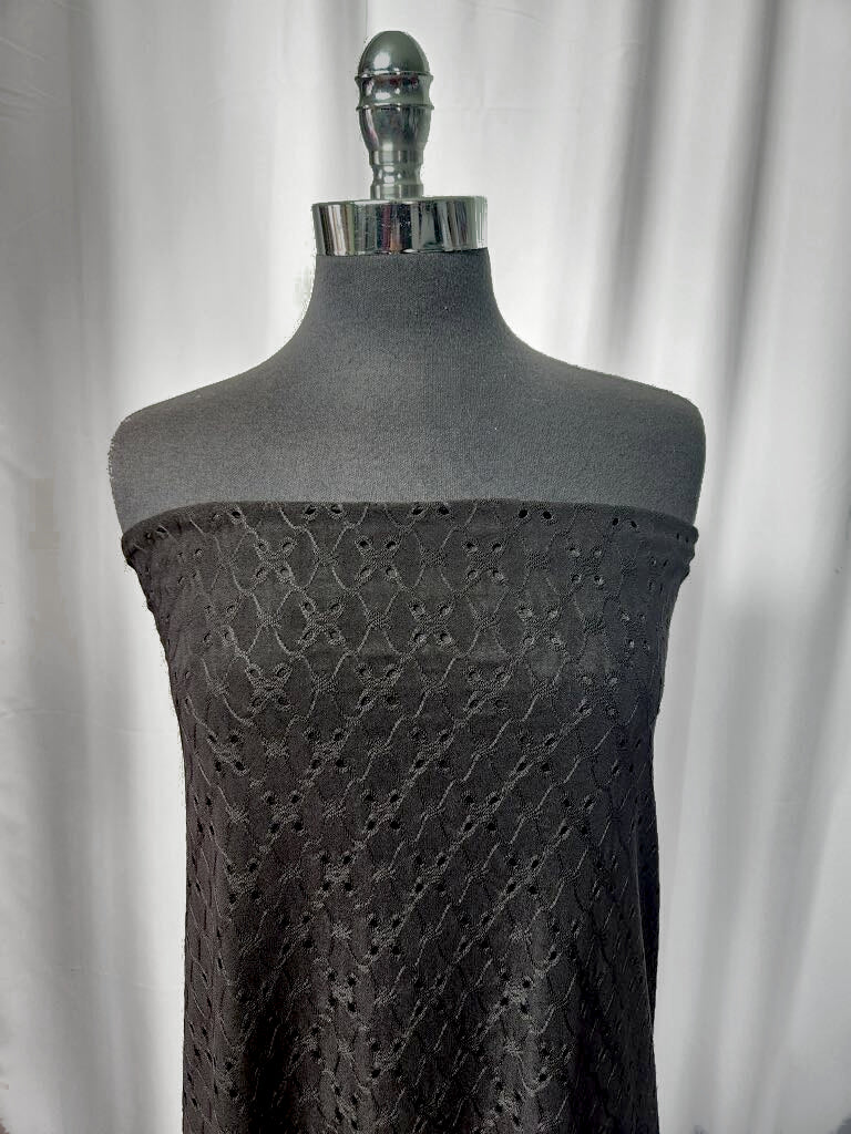 Black Knit Eyelet - By the Yard
