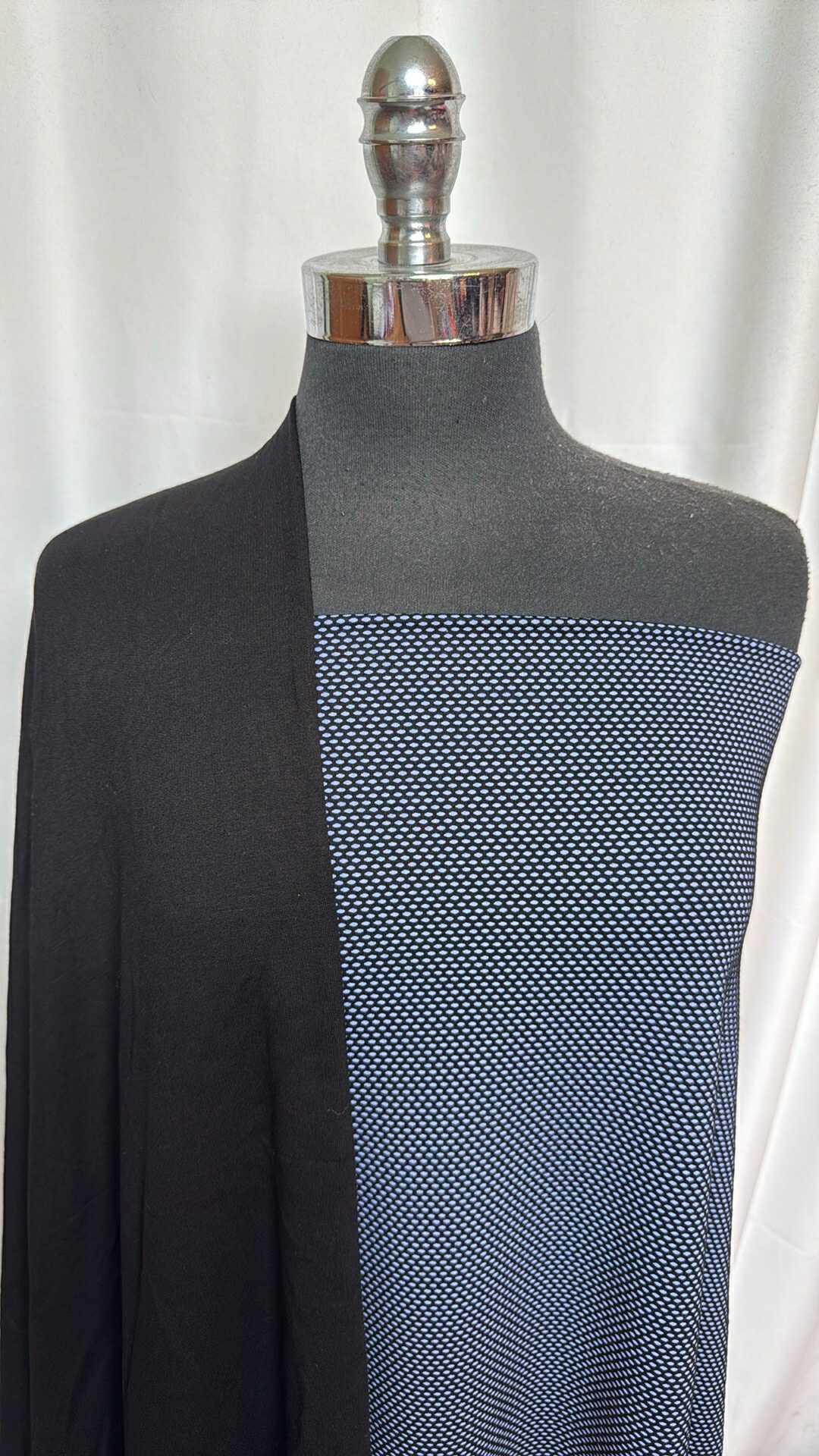 BLACK/BLUE GEO BUNDLE : 1.5YD Black Modal FT & 2YD Blue Geo PF : A27842