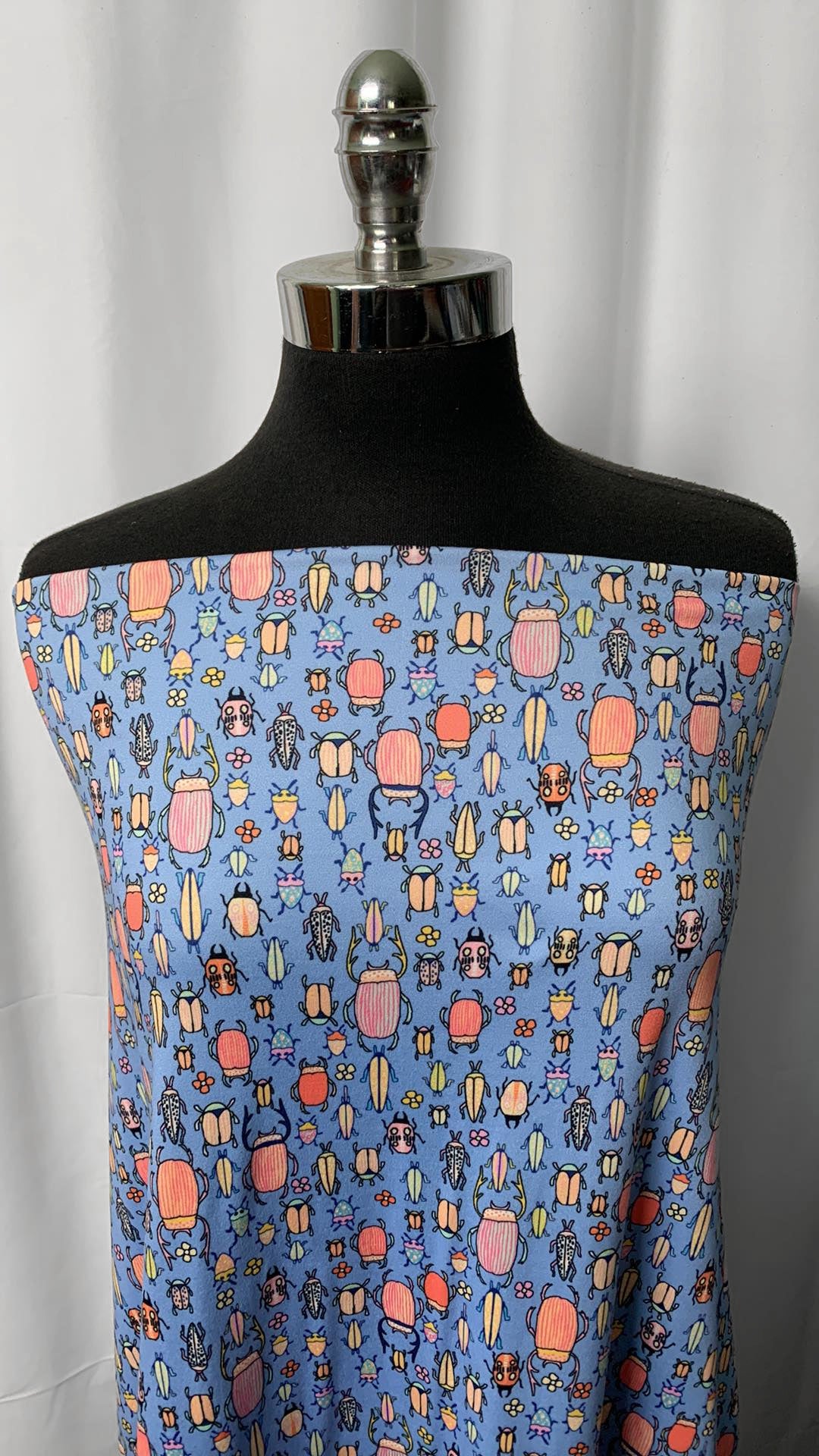 Blue Bugs - Double Brushed Poly Spandex - By the Yard