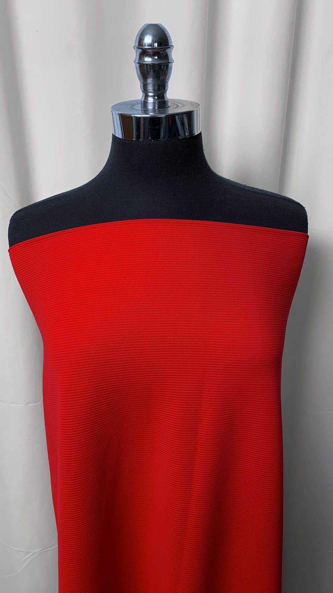 Solid True Red - Nylon Spandex Rib (46" Wide) - 2 Yard Cut