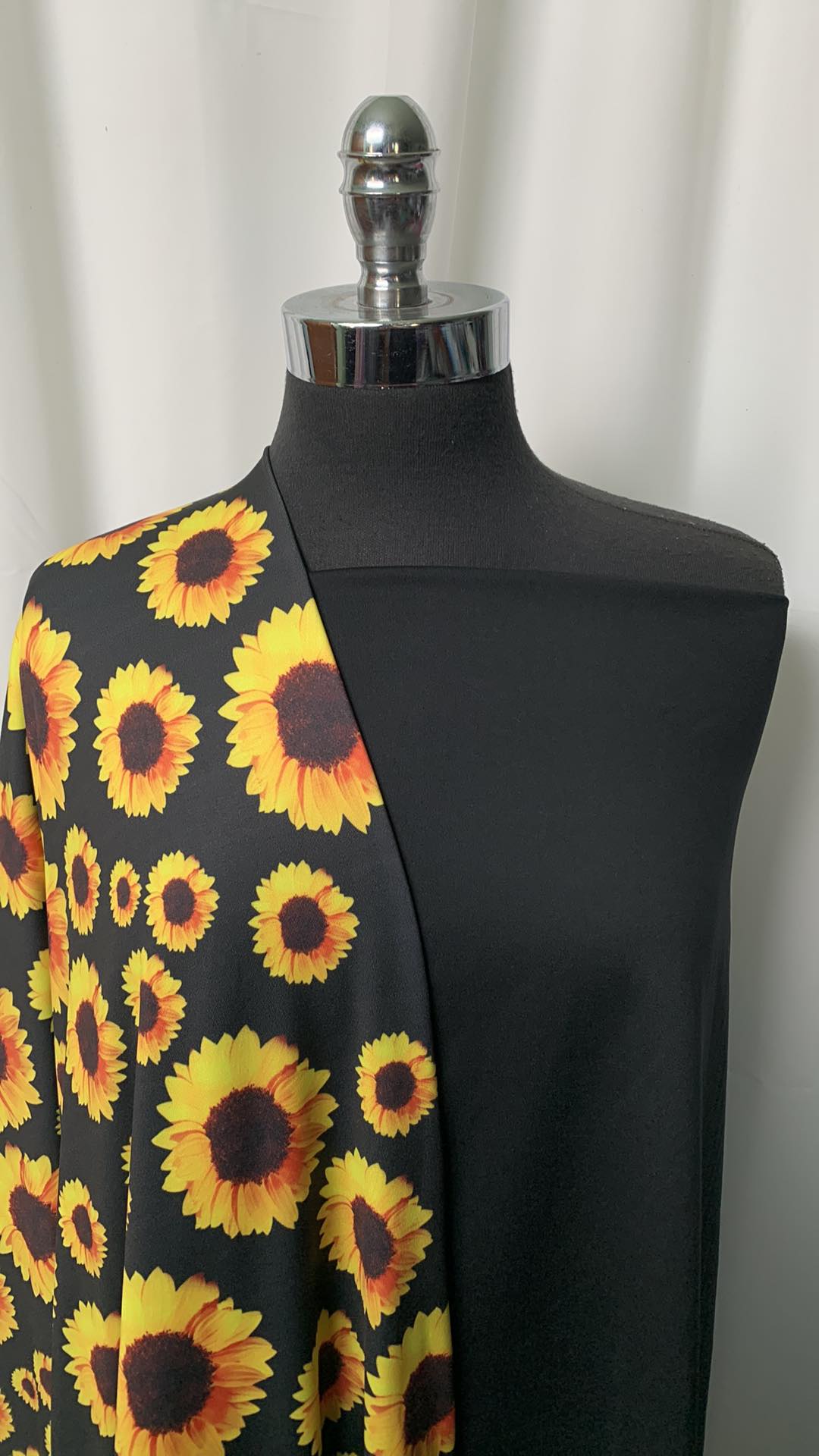 SUNFLOWERS on BLACK BUNDLE : 2YD Sunflower PF (Brushed on Back) & 2YD Black Peached PF : A1426