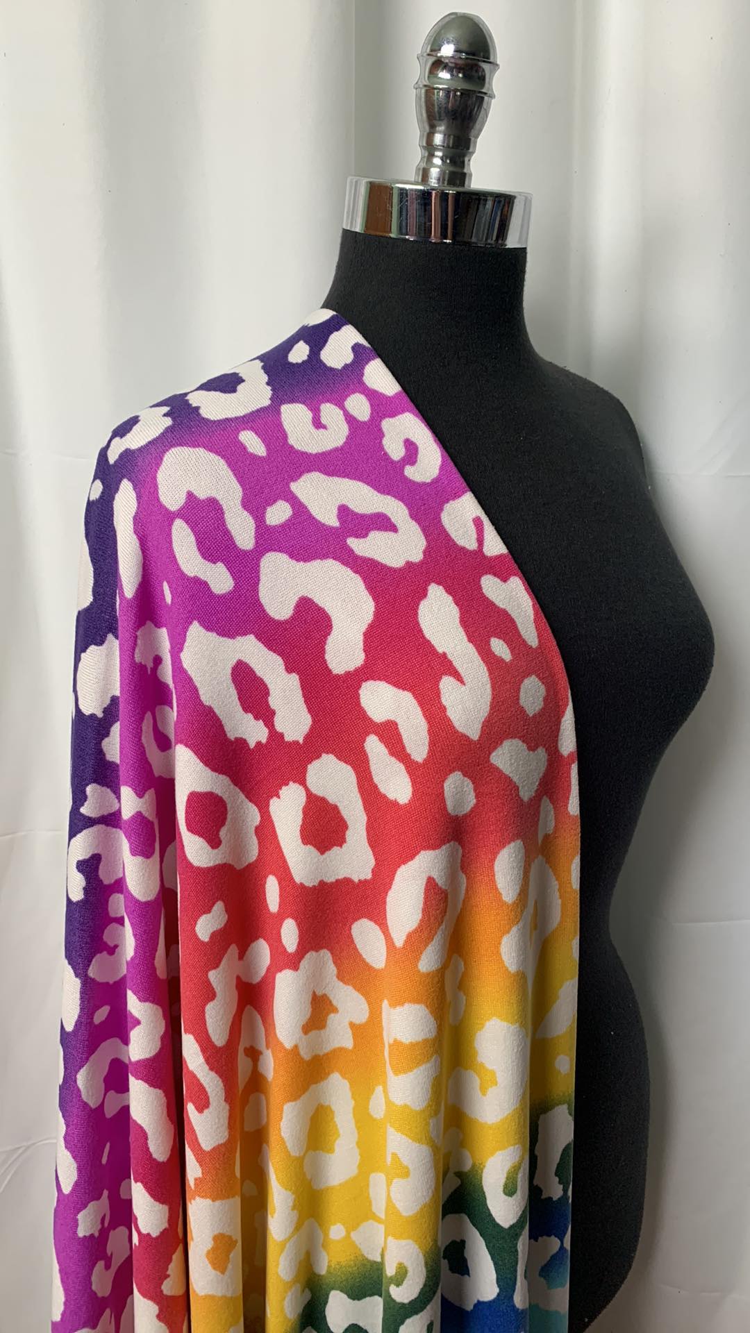 Rainbow Leopard Stripe - Oakley Brushed Sweater Knit - By the Yard