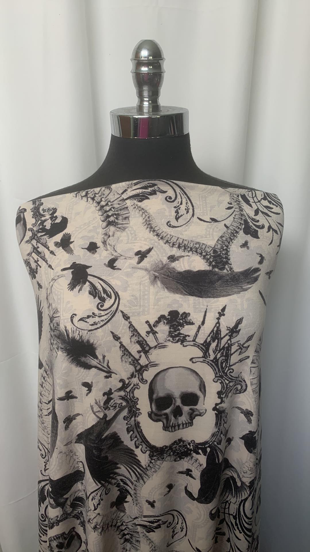 Skeletons/Ravens Faux Burnout- PRS Jersey - 2 Yard Cut