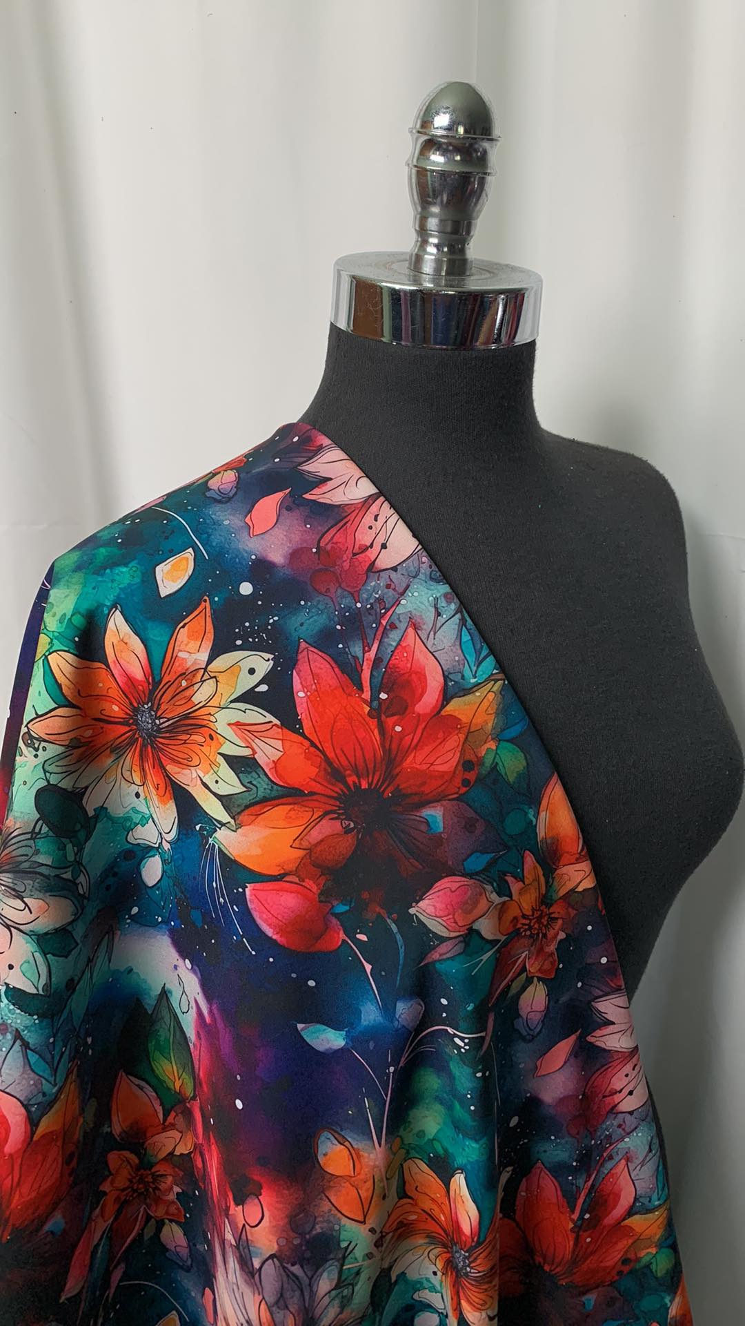 Bright Watercolor Floral - Soft Shell - 2 Yard Cut