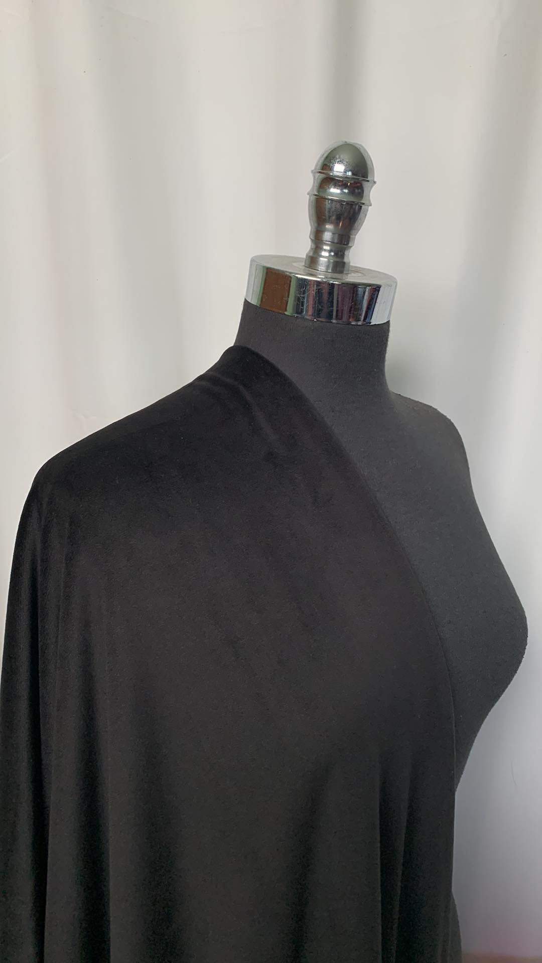 Black - 4-Way Stretch Velour - 3 Yard Cut