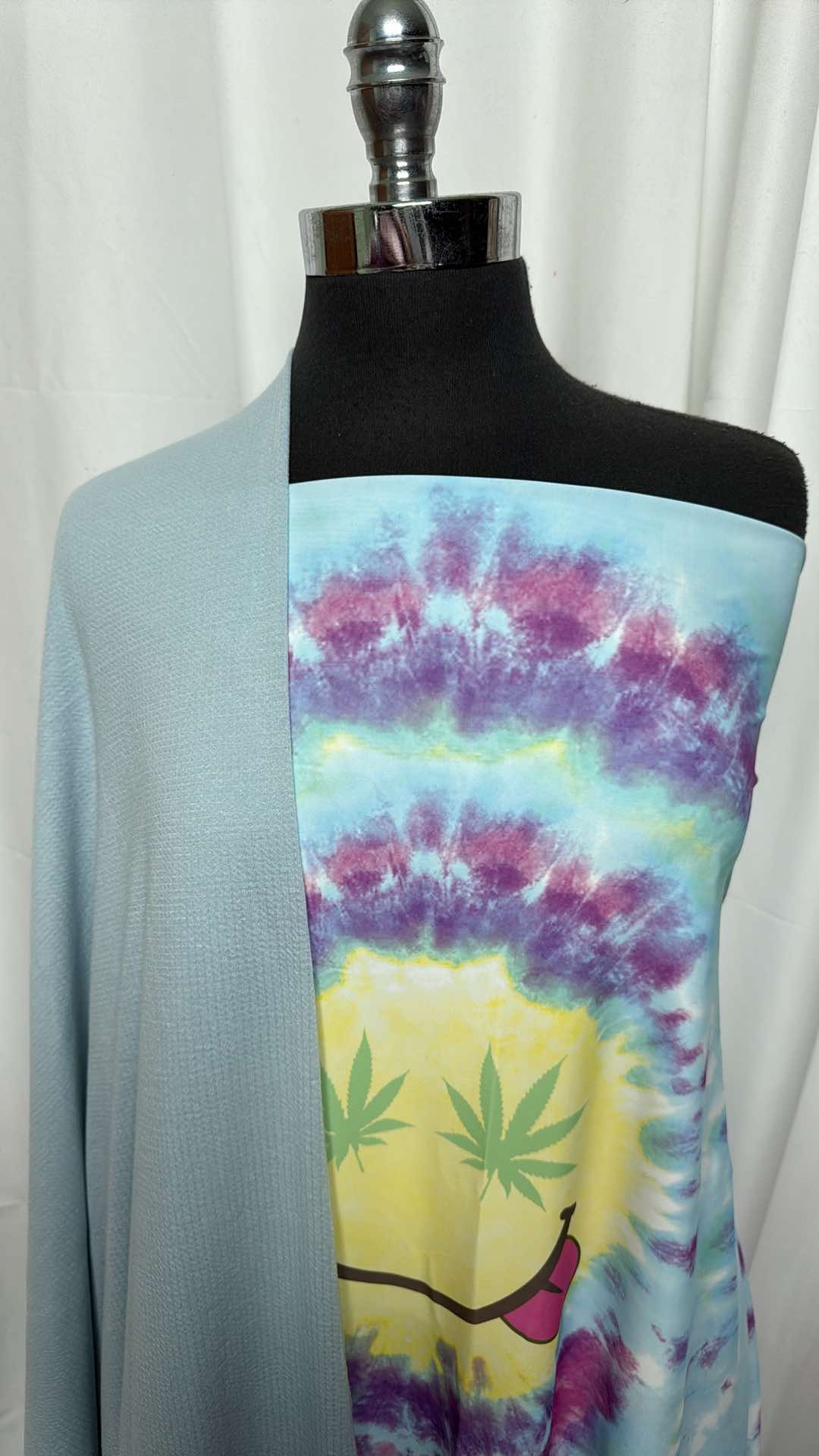 BLUE/DAZED BUNDLE : 2YD Dazed Smile N/S (4 Panels) & 2YD Light Blue Knit Gauze : A27237