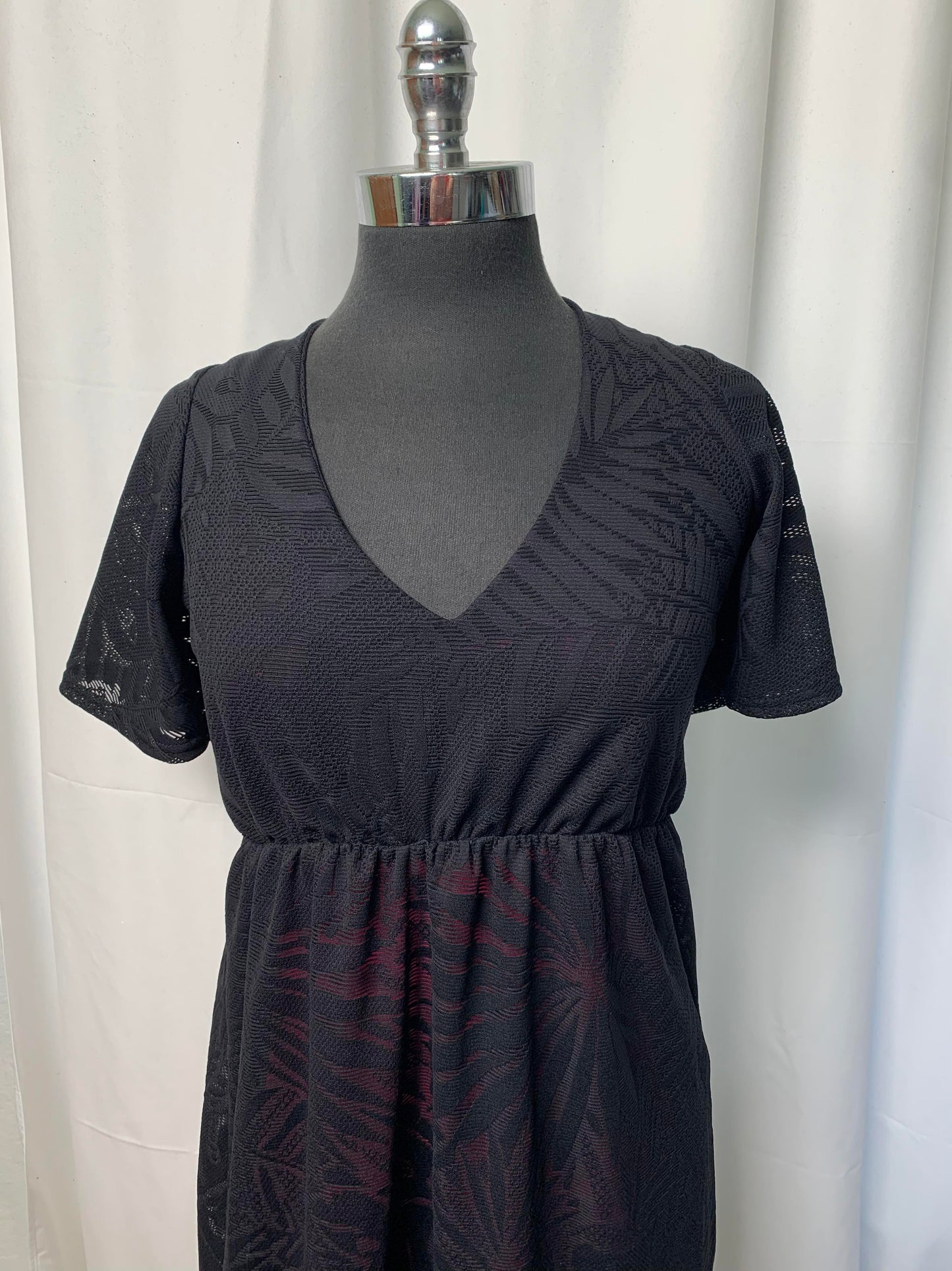 Black Tropical - Stretch Mesh - By the Yard