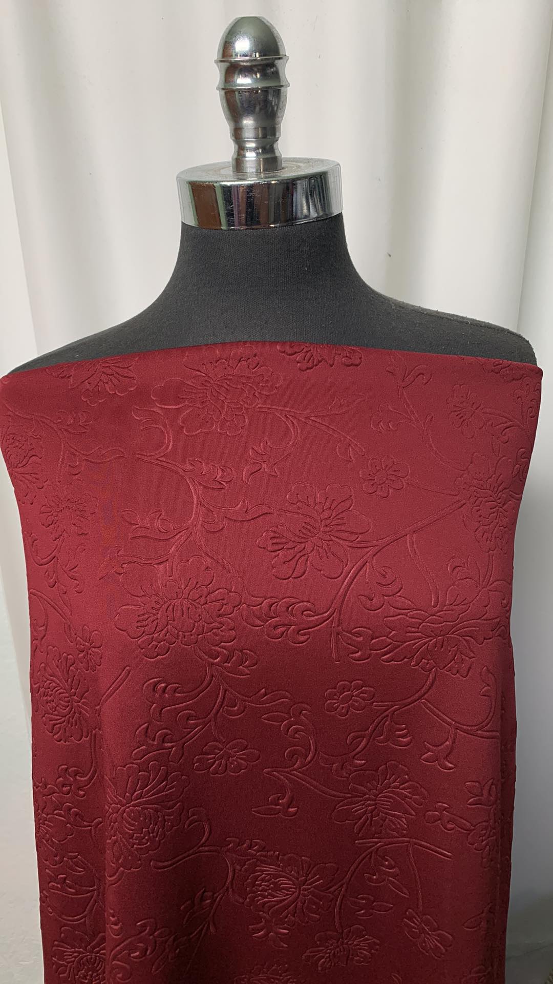 Burgundy Embossed - Scuba - 2 Yard Cut