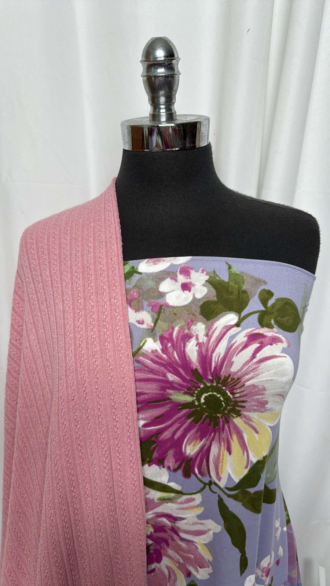 PINK/LAVENDER FLORAL BUNDLE : 2YD Lavender Floral DBP & 2YD Pink Cotton-Blend SK (72" Wide) : A27298