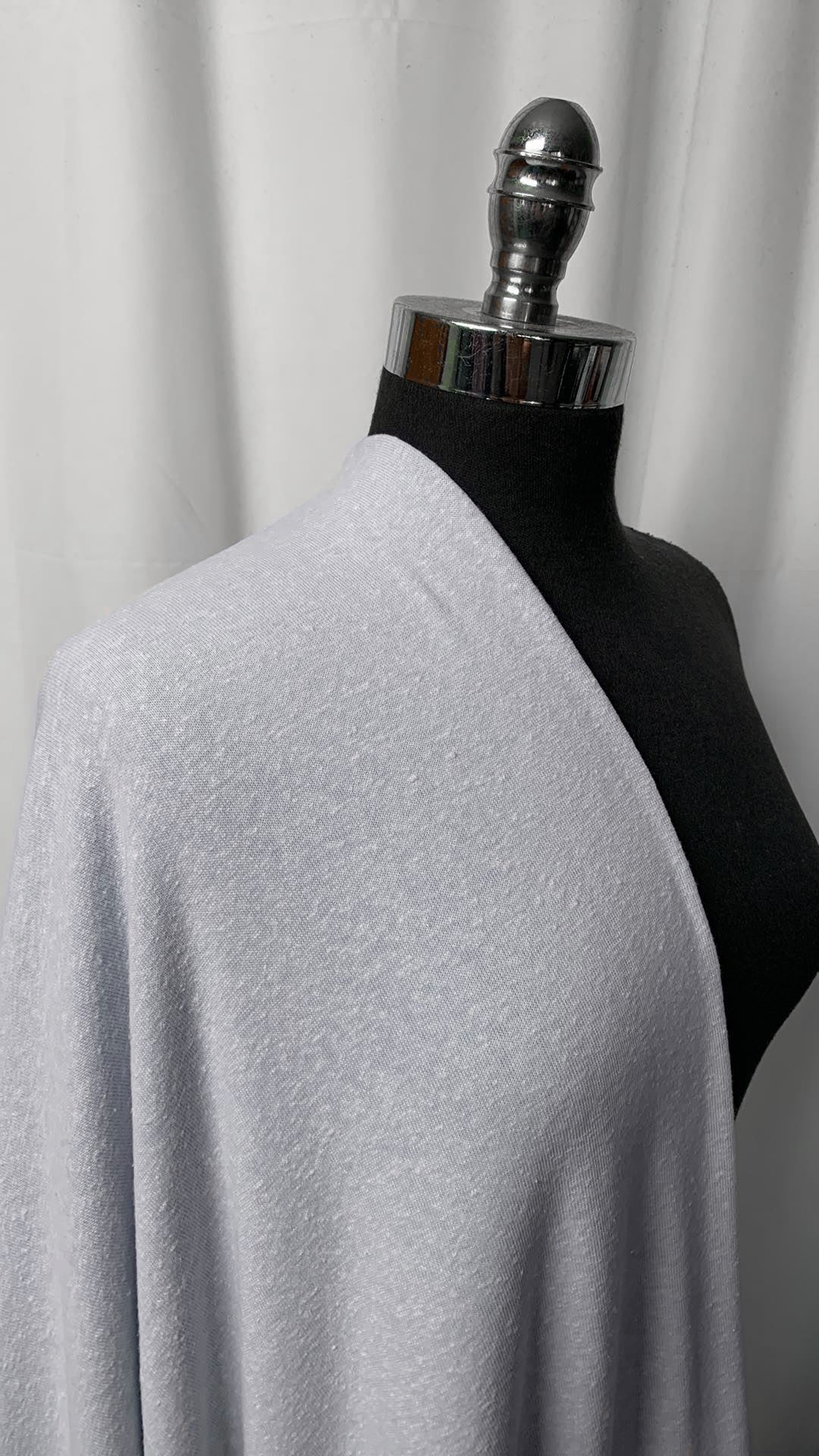 Pale Blue Slub - Cotton/Rayon/Poly/Spandex Jersey (Brushed Back) - 2 Yard Cut