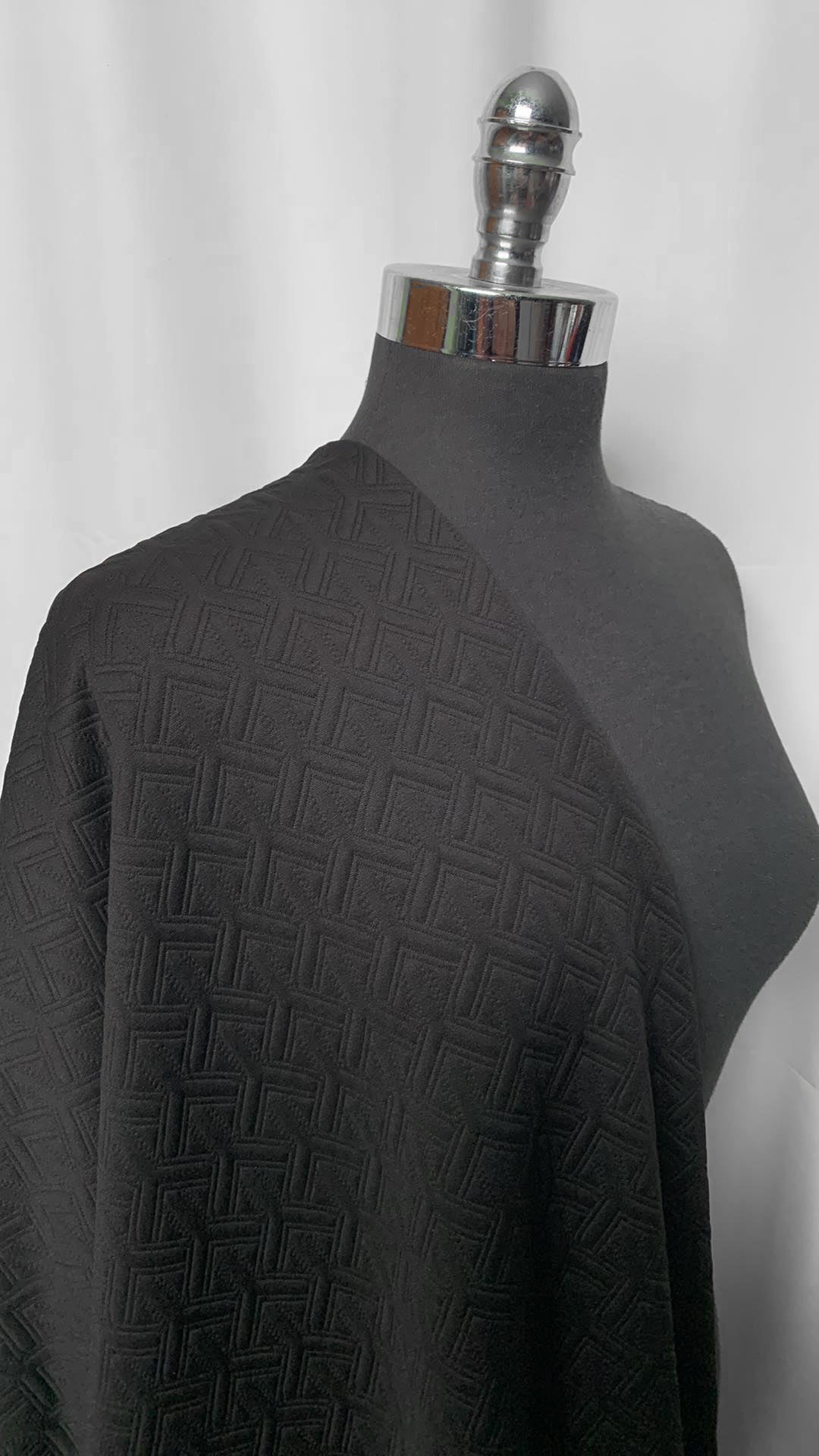 Black Y-GEO Quilted - Quilted Knit - 3 Yard Cut