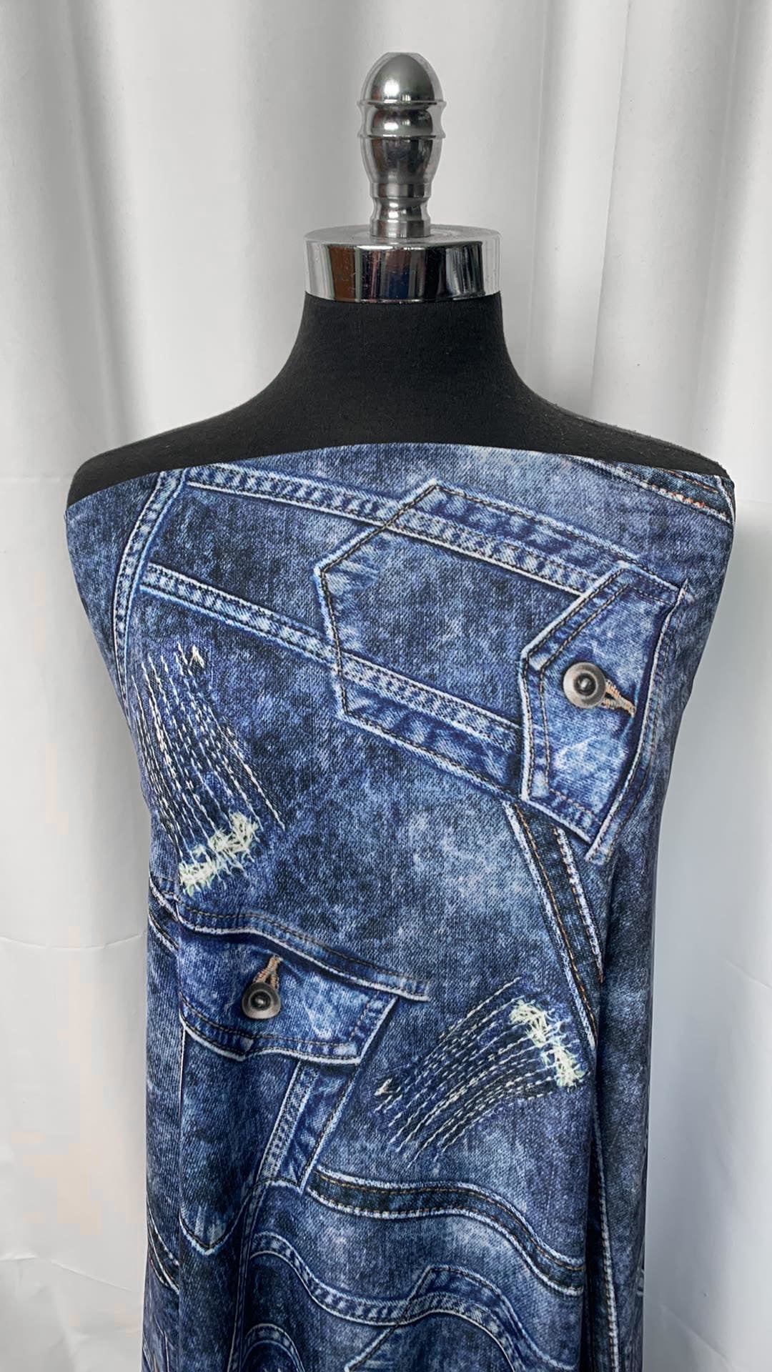 Jeans Print - ITY - 4 Yard Cut
