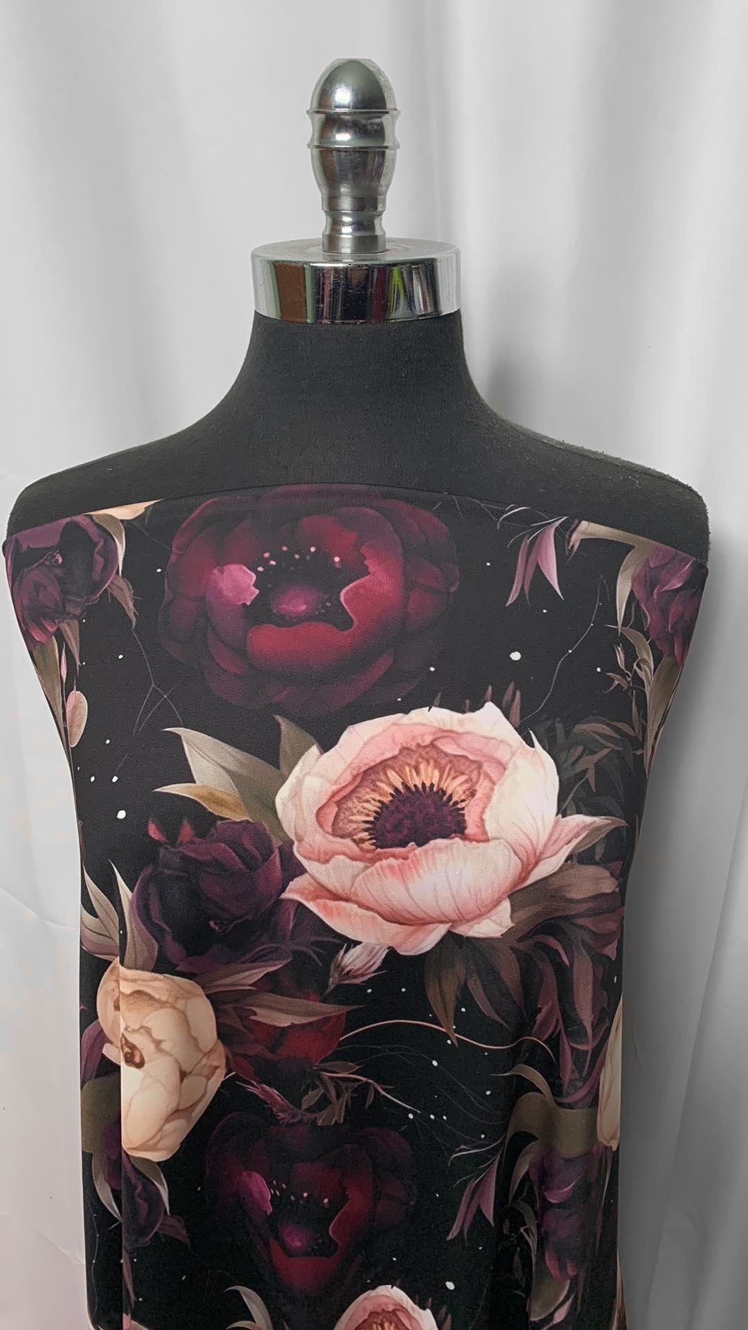 Dark Floral - 396gsm P/S Performance - 2 Yard Cut