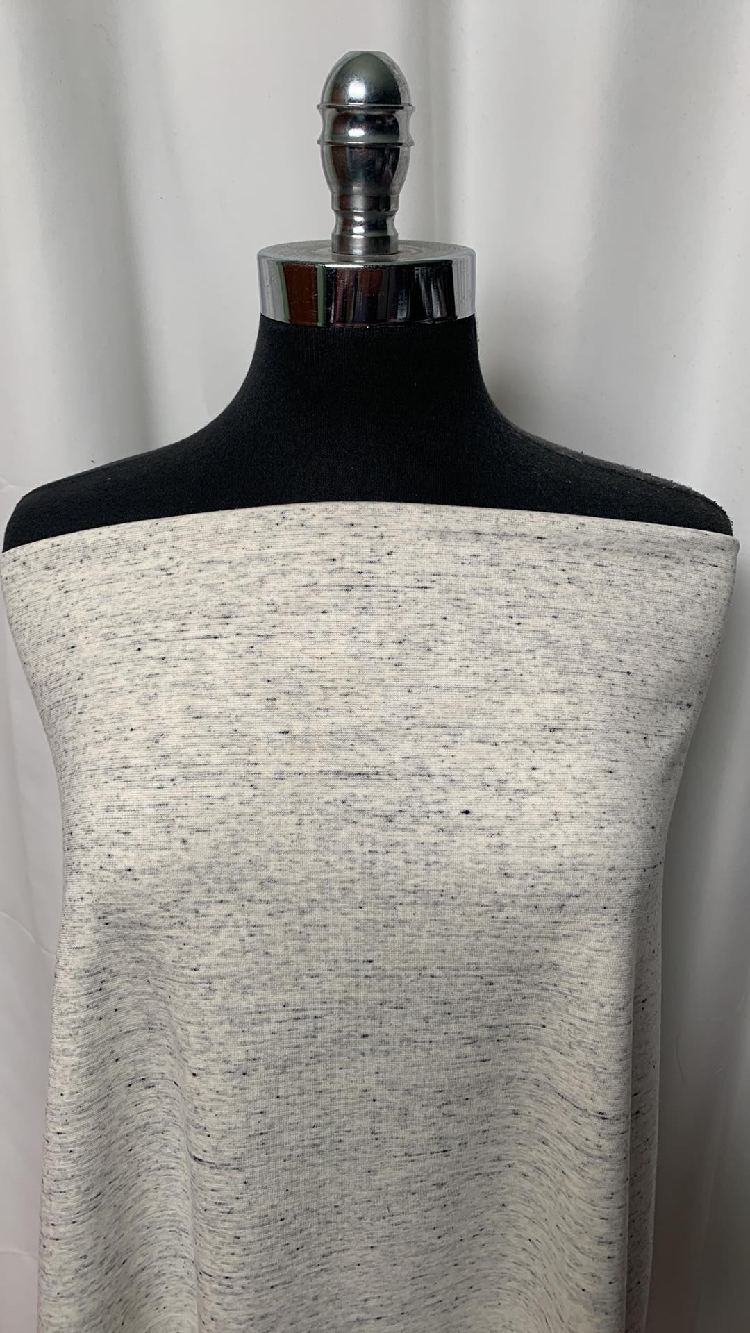 Ivory/Black Space Dye - Ponte - 3 Yard Cut
