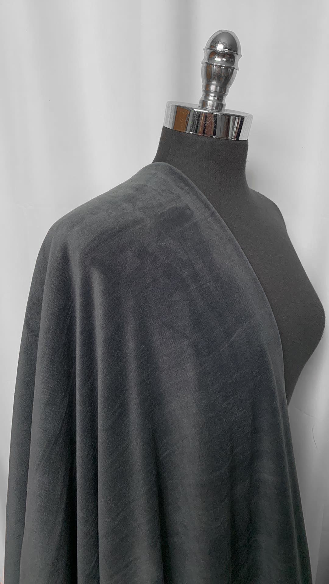 Charcoal - Velvet Plush - 3 Yard Cut