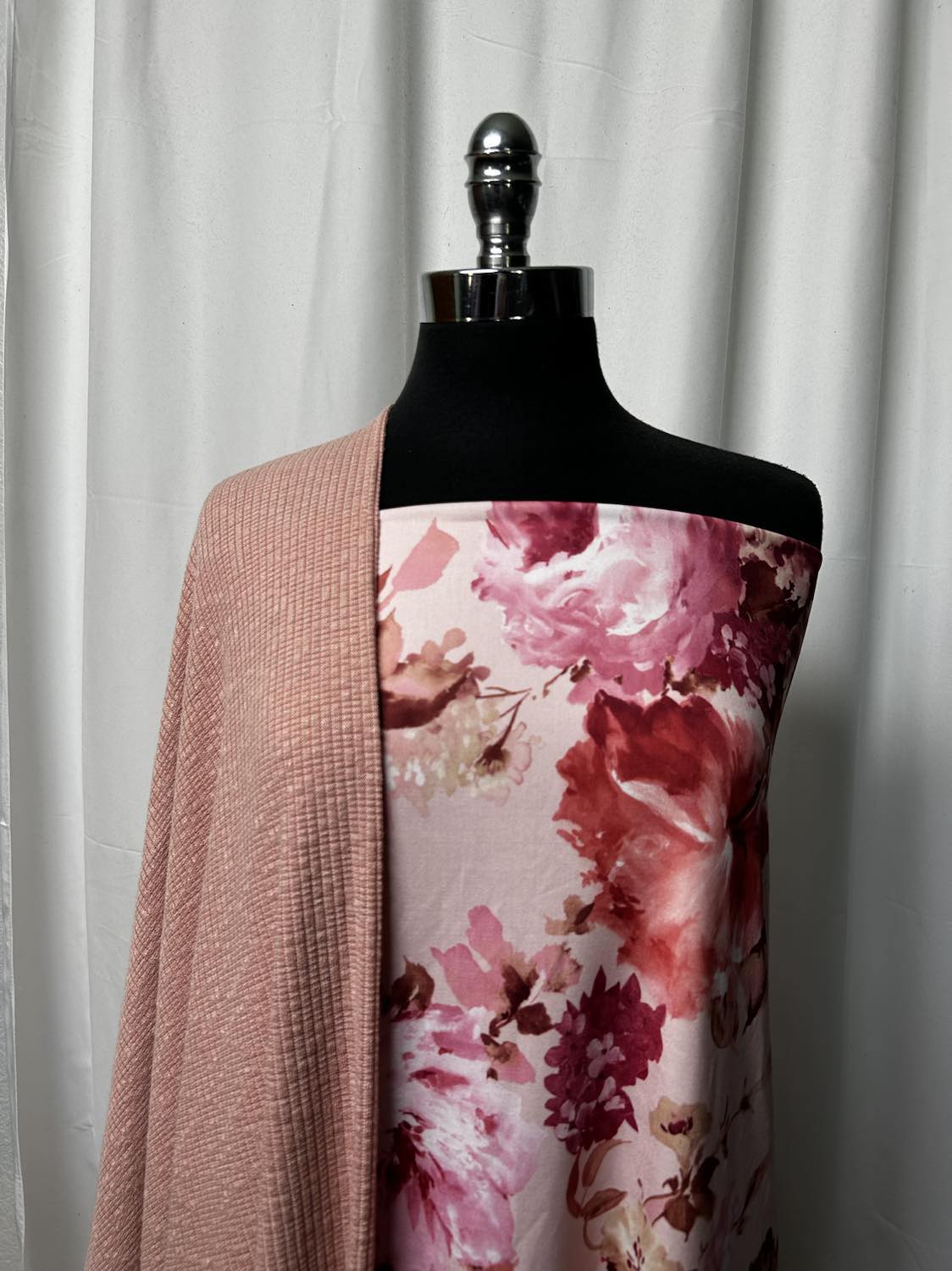 BLUSH BUNDLE : 2YD Blush Floral ITY & 2YD Blush Fancy Rib SK : A1547
