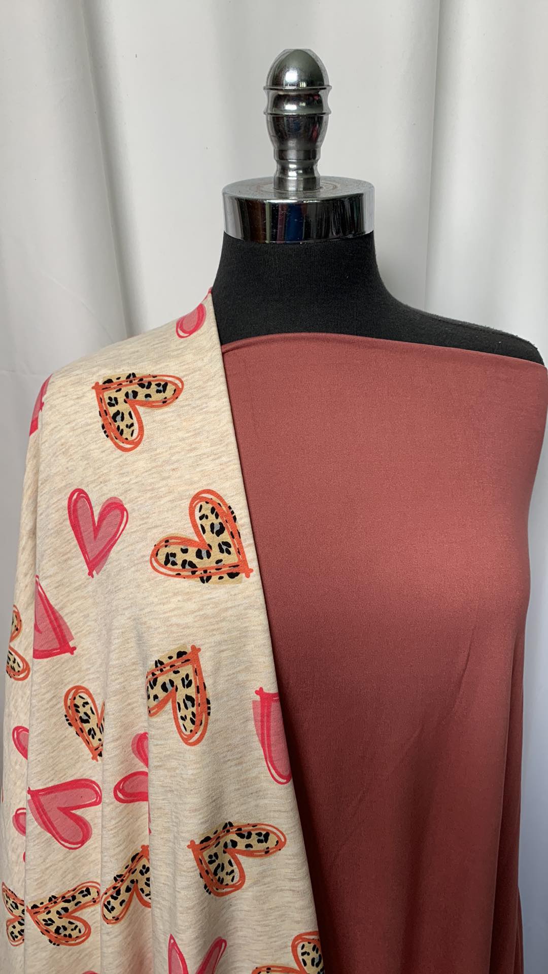 LEOPARD HEARTS BUNDLE : 2YD Marsala DBP & 2YD Leopard Hearts FT : A1479