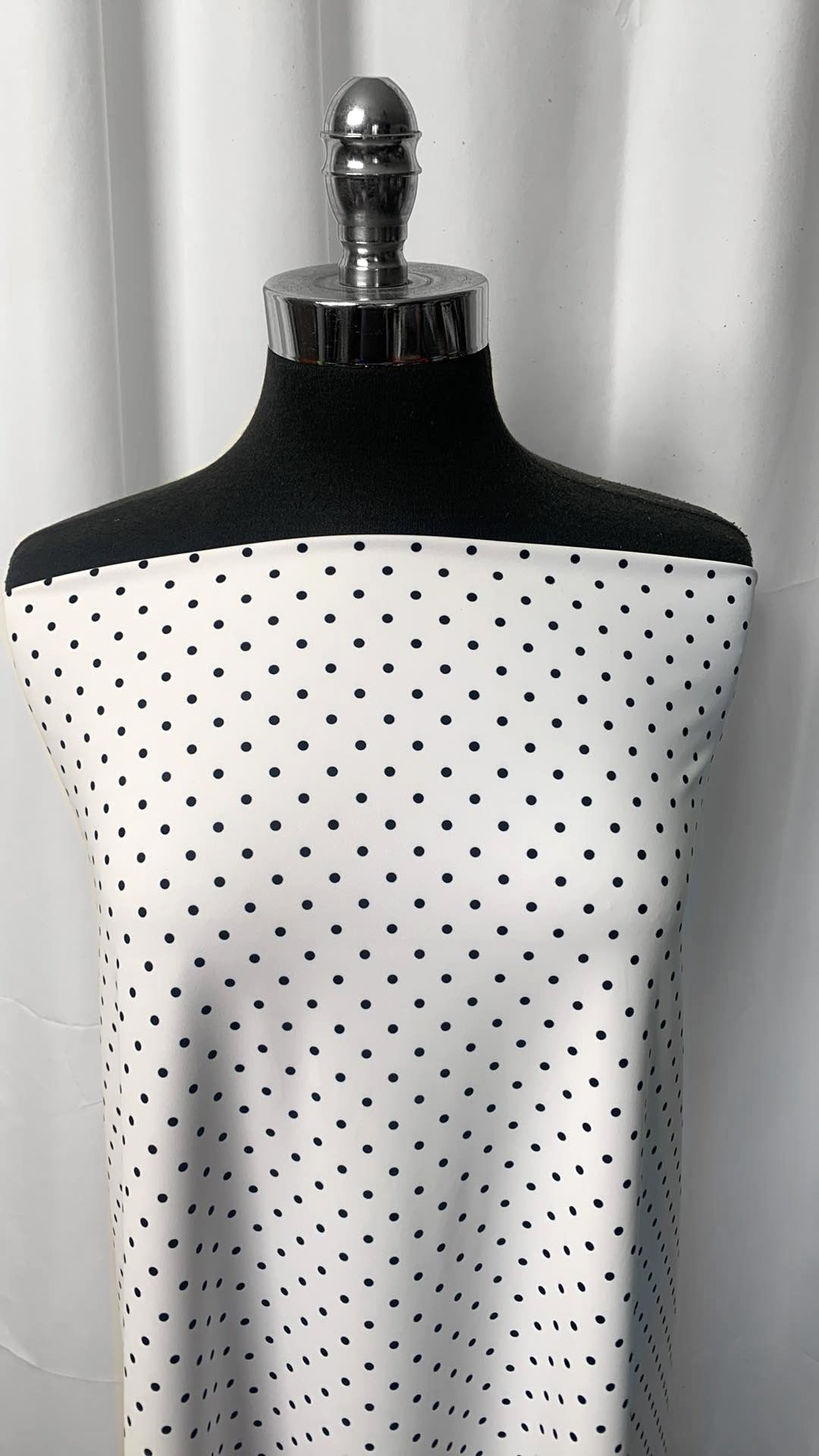 Black Polka Dot - Recycled Poly/Spandex Performance - 2 Yard Cut