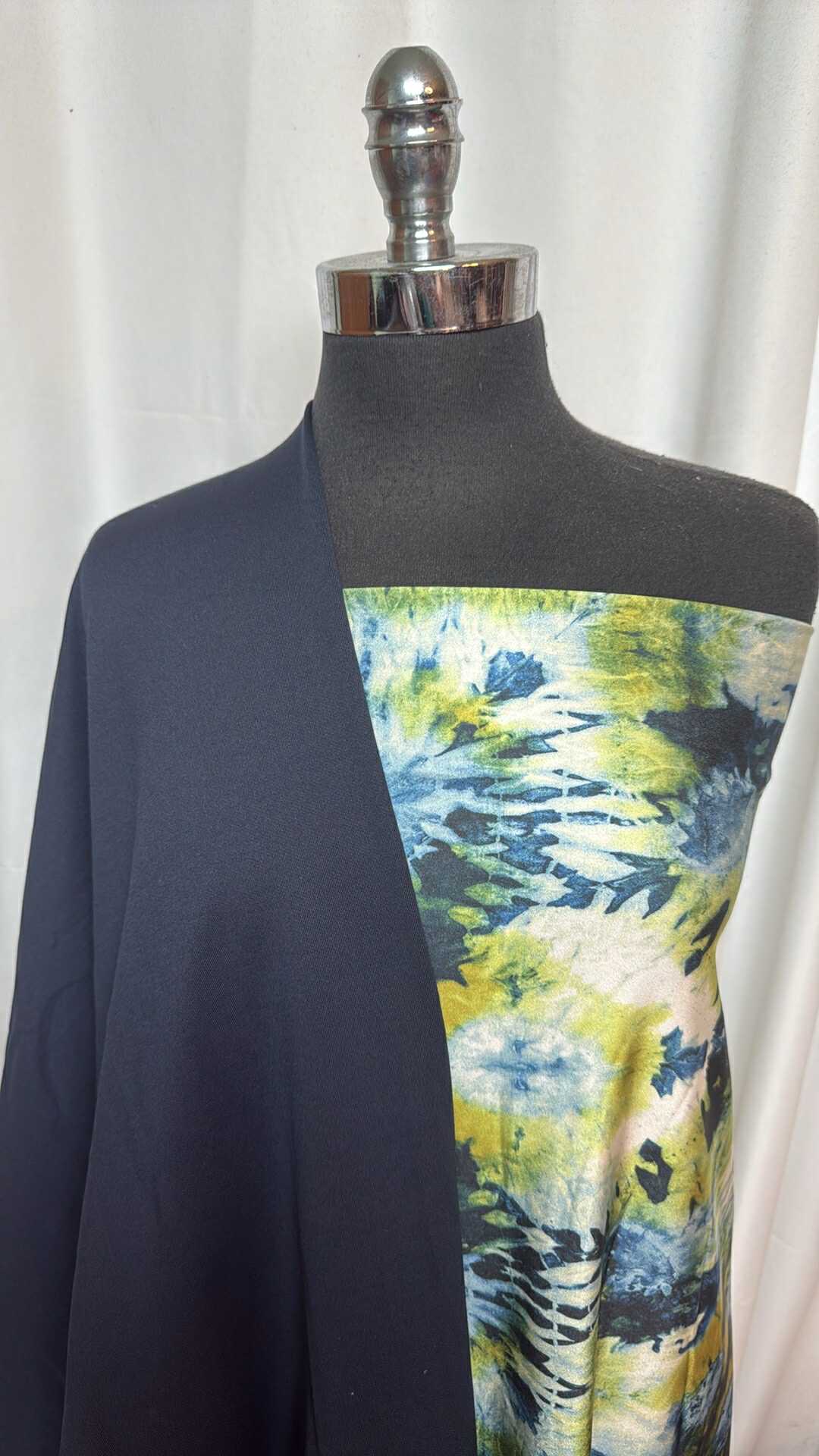 NAVY/TIE DYE BUNDLE : 2YD Tie Dye Yoga PF & 2YD Navy Brushed Poly FT : A27956