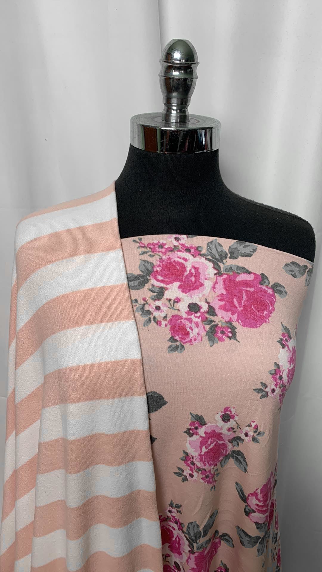 FLORAL/STRIPE BUNDLE : 2YD Floral PRS FT & 2.5YD Stripe Oakley SK : A2192