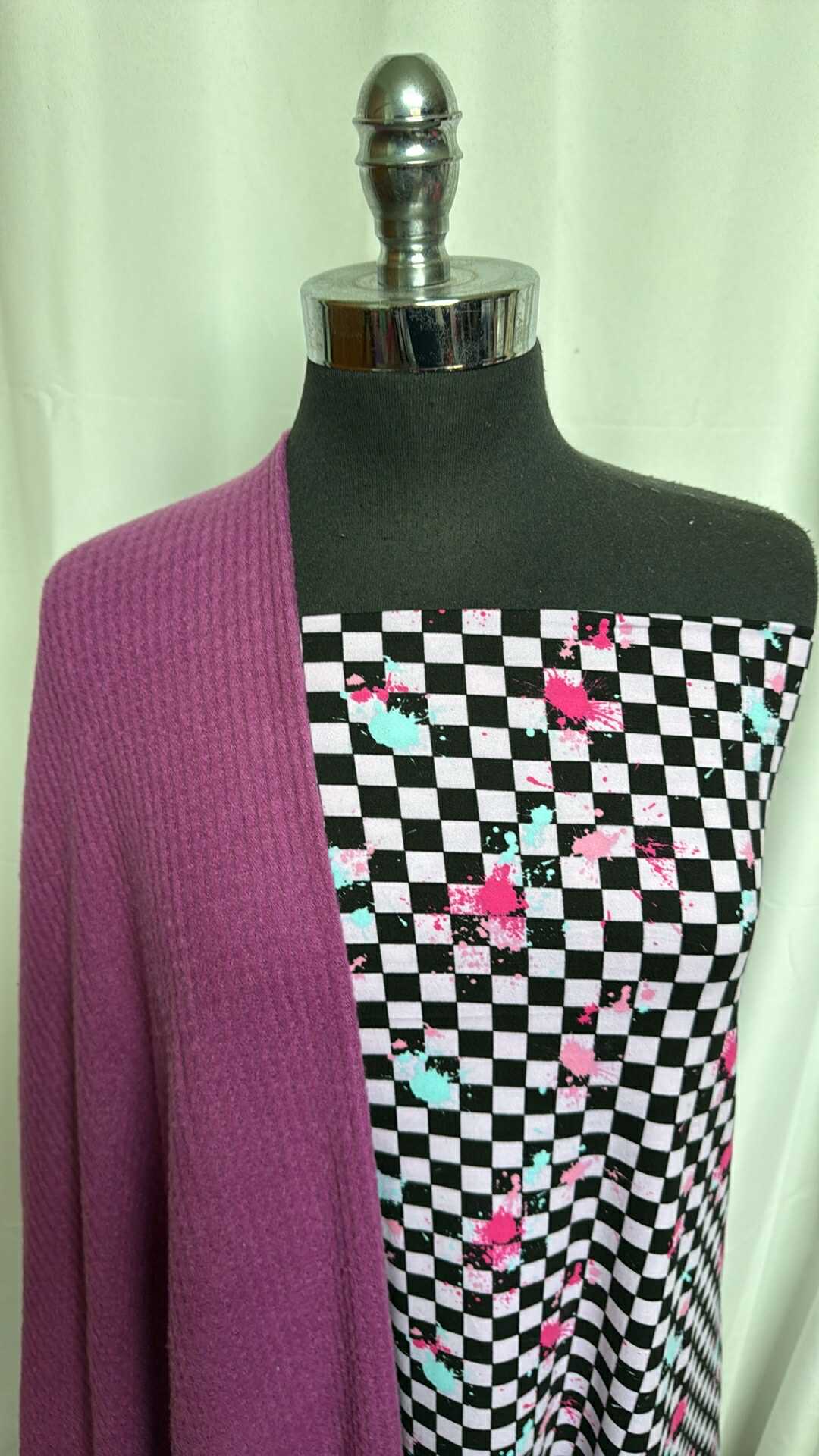 CHECK/PURPLE WAFFLE BUNDLE : 2YD Check DBP & 2YD Purple Brushed Waffle : A28474