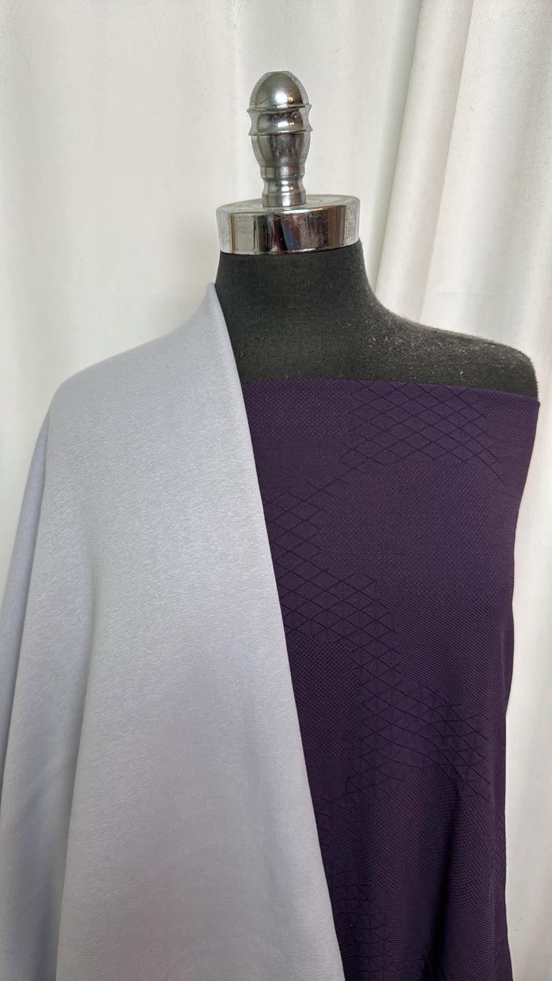 SILVER/TEXTURED PURPLE BUNDLE : 2YD Dark Purple Textured PF & 2YD Silver SuperPlush : A30725
