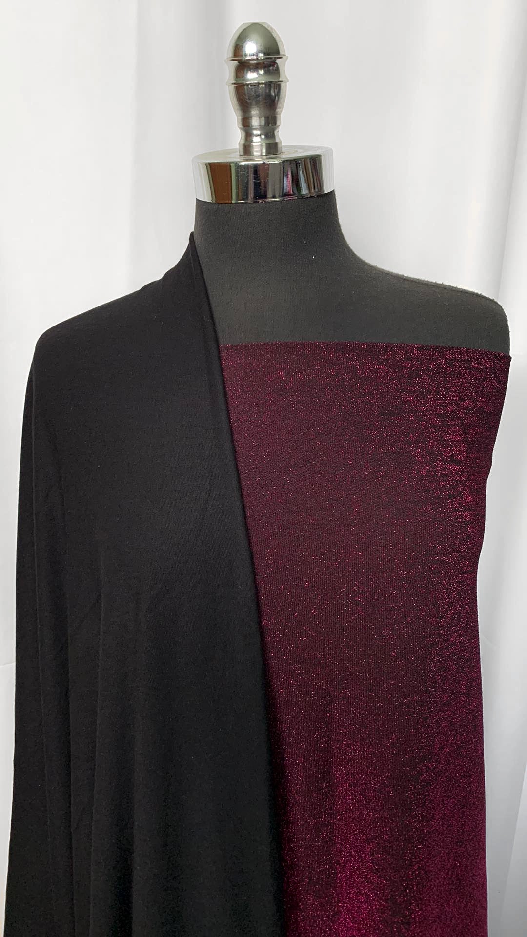 WINE LUREX BUNDLE : 2YD Wine Lurex DK & 2YD Black Pima Cotton : A0942