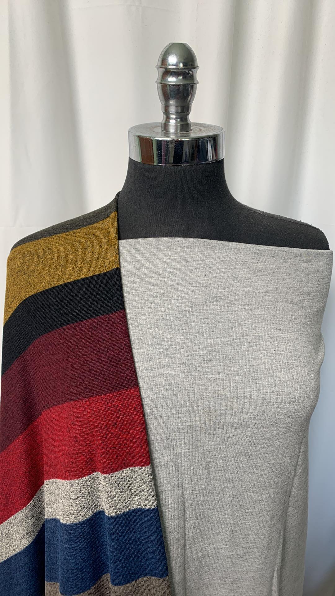 HEATHER GREY/STRIPE BUNDLE : 2YD Stripe Hacci SK & 2YD Heather Grey Brushed PRS FT : A1881