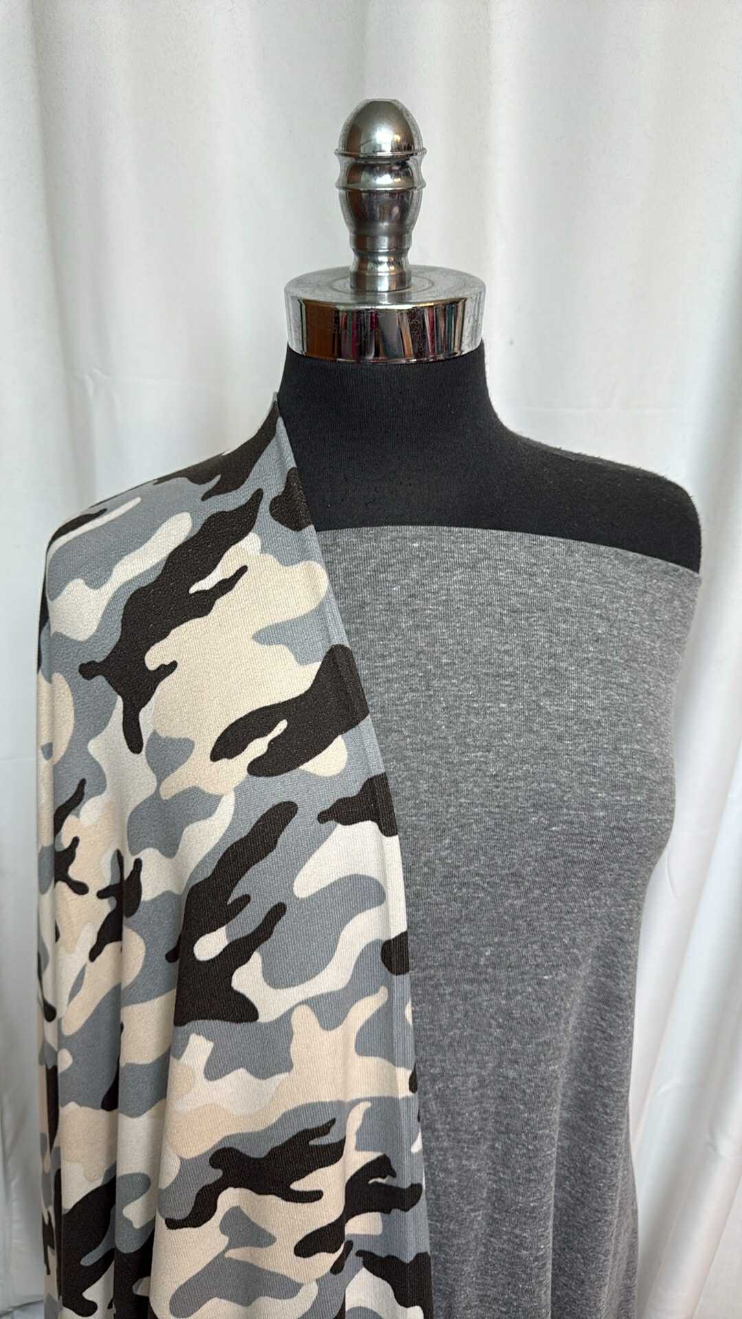 GREY CAMO BUNDLE : 2YD Cotton 1x1 Rib & 3YD Camo Oakley SK : A28589