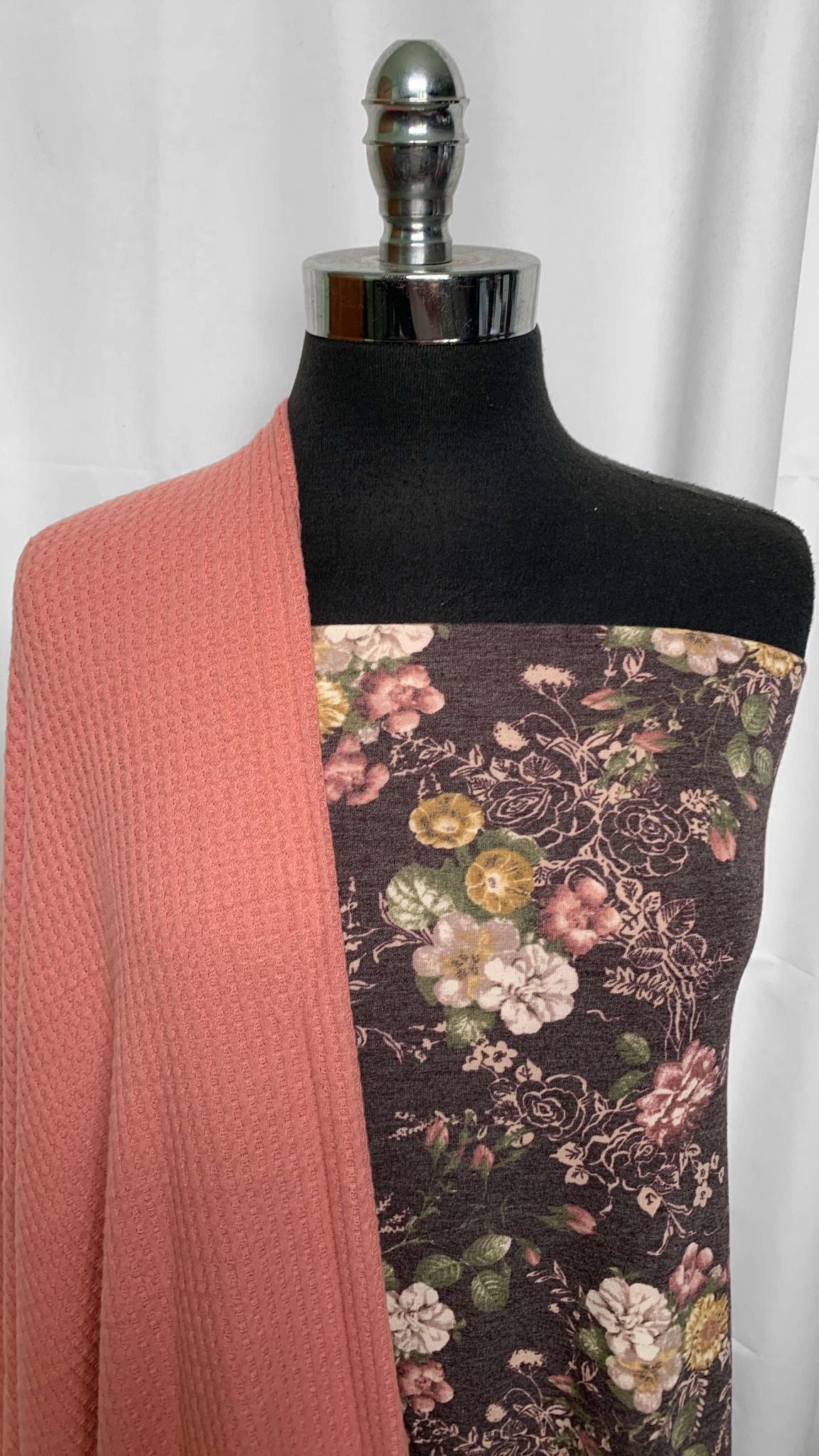 PINK/FLORAL BUNDLE : 1.5YD Floral PRS FT & 2YD Brushed Waffle : A25785