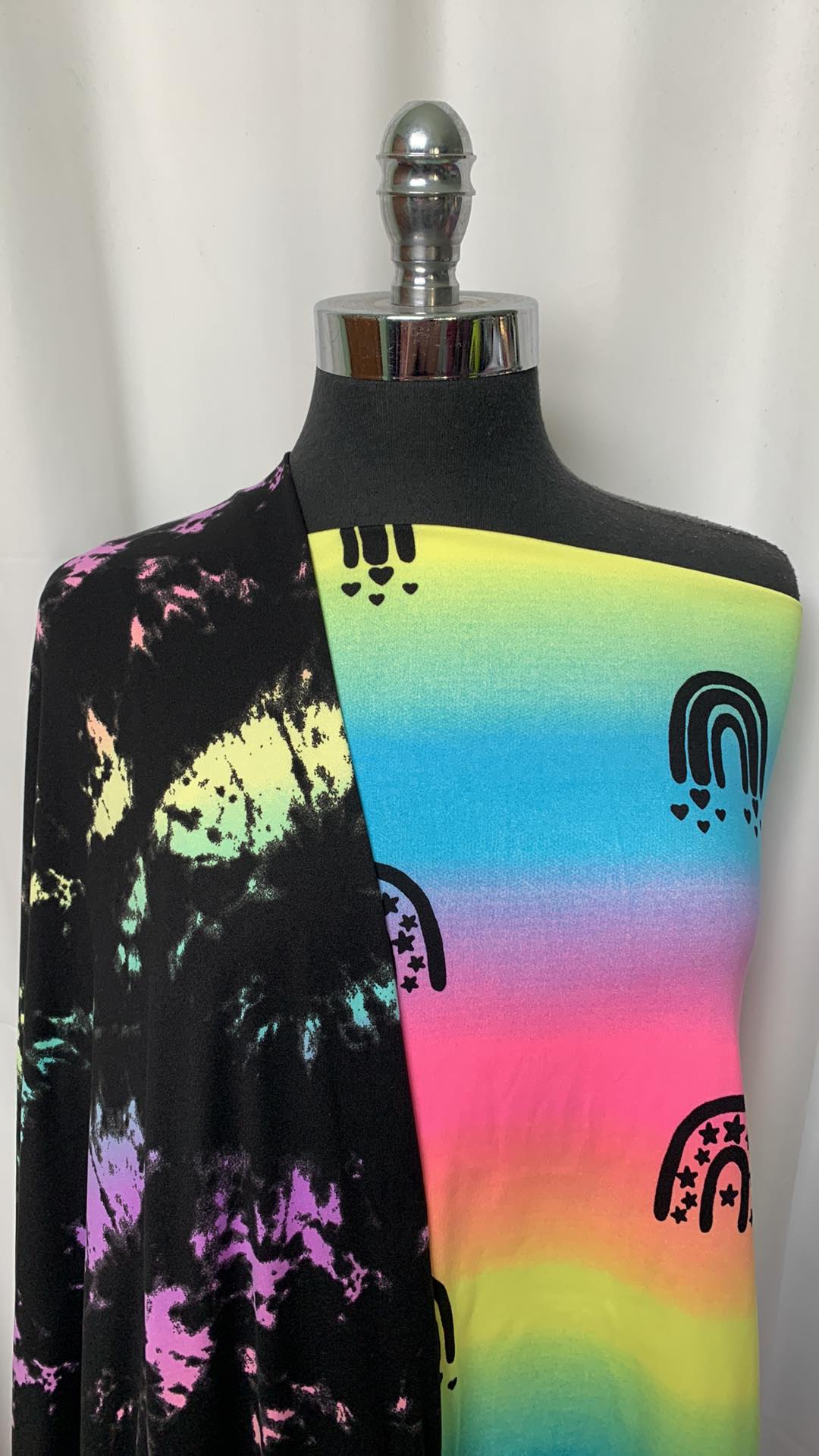 BLACK TIE DYE/RAINBOW BUNDLE : 2YD Rainbow DBP & 2YD Black Tie Dye DBP : A2063