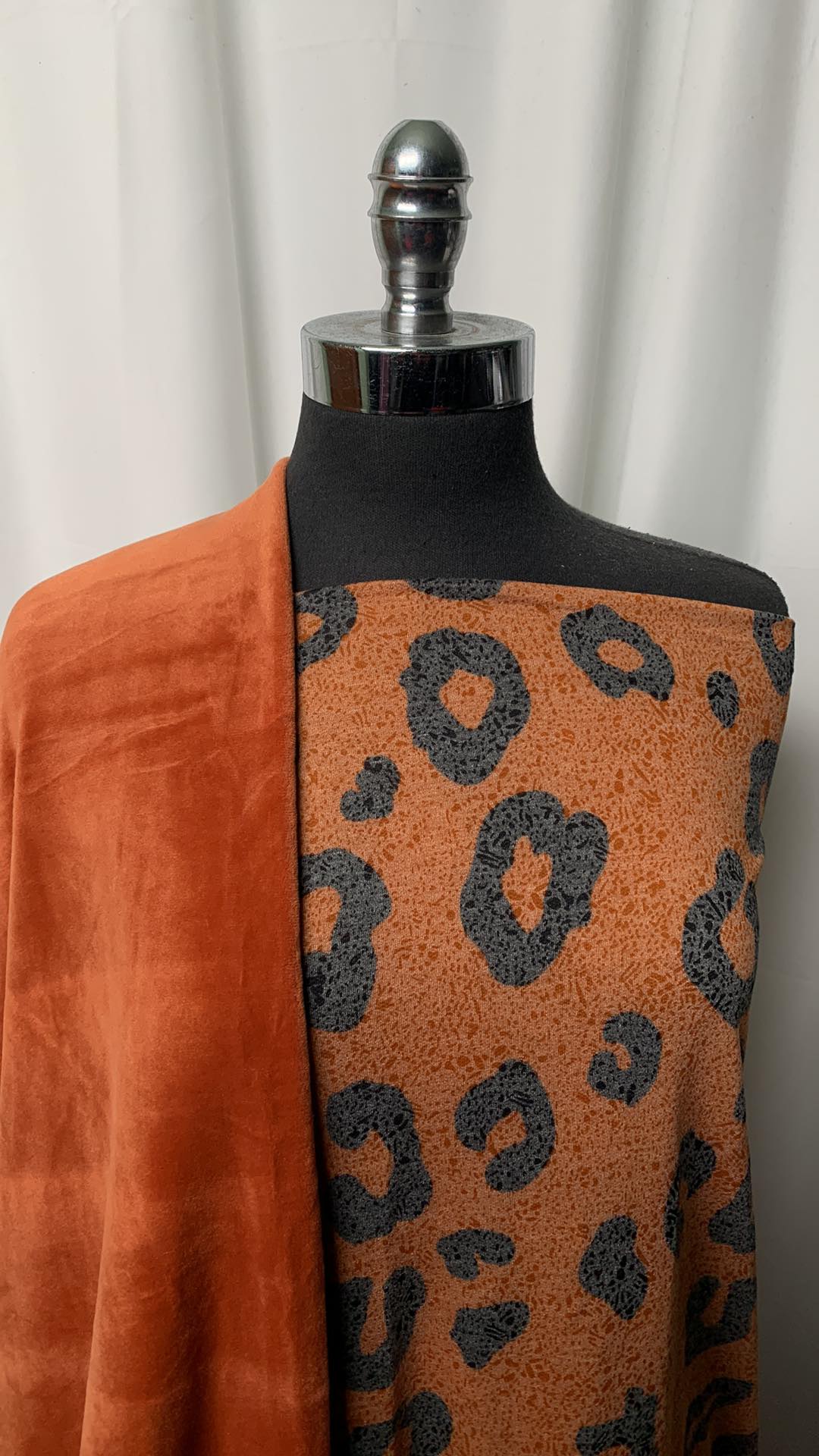 RUST LEOPARD BUNDLE : 2YD Rust Leopard PRS FT & 2YD Velvet Plush : A1869