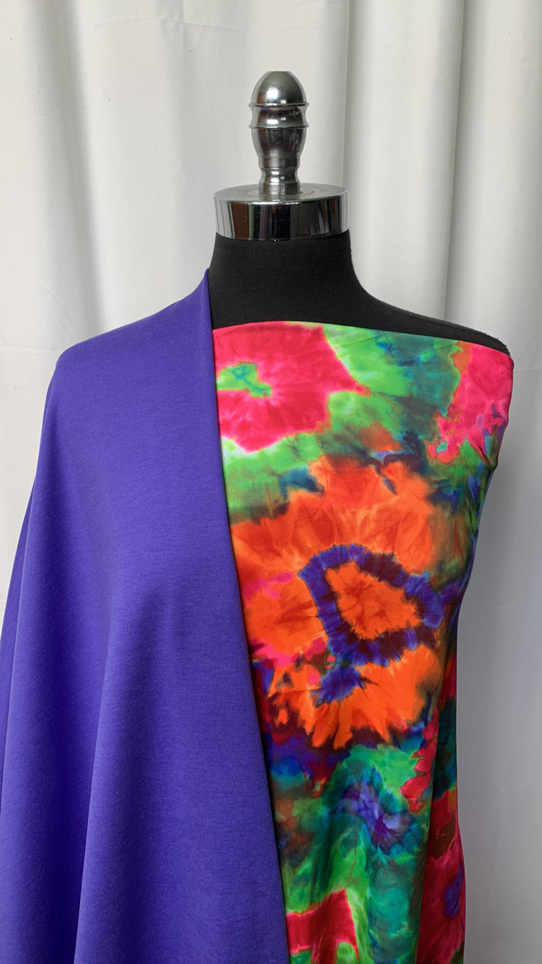 PURPLE TIE DYE BUNDLE : 1YD Tie Dye Lt. Weight Yoga PF & 1YD Soft Purple Peached PF : A1455
