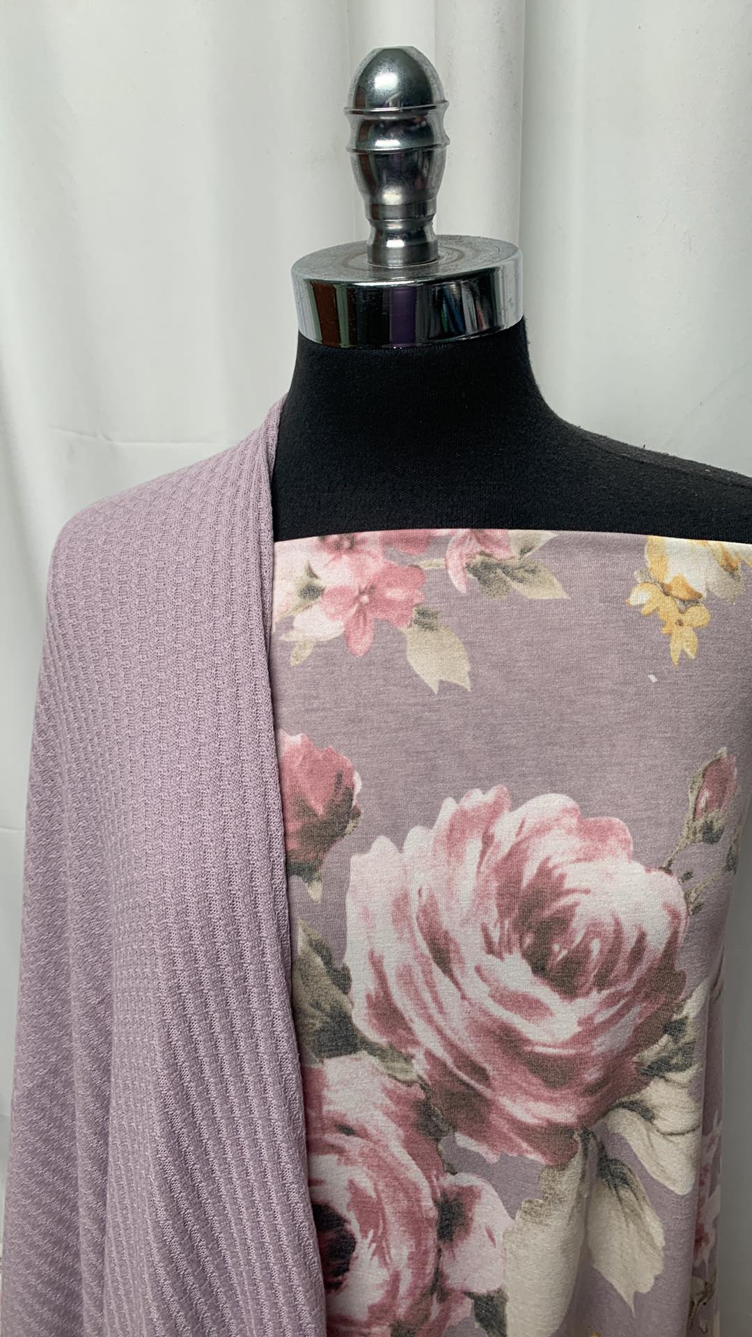 LAVENDER BUNDLE : 2YD Lavender Floral PRS Jersey & 2YD Lavender Pointelle : A25262