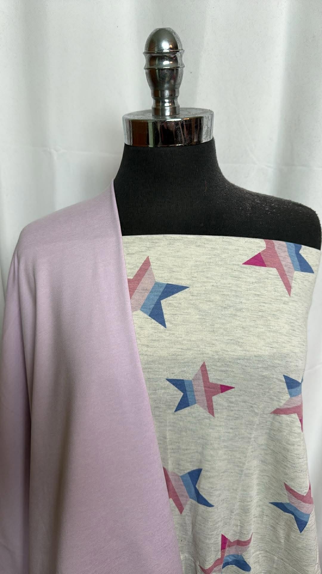 LILAC/GREY STAR BUNDLE : 1YD Heather Grey Star PRS FT & 1YD Lilac Peached PF : A29998