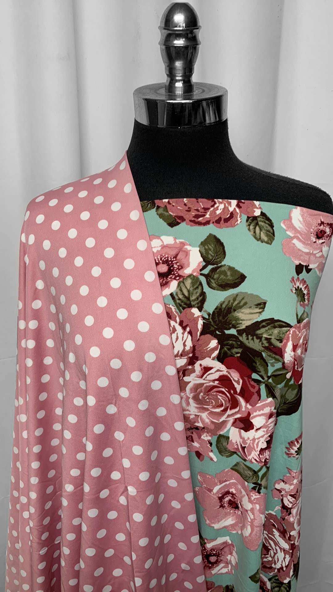 MAUVE DOT/FLORAL BUNDLE : 1.5YD Floral DBP & 1YD Mauve Dot ITY : A25300