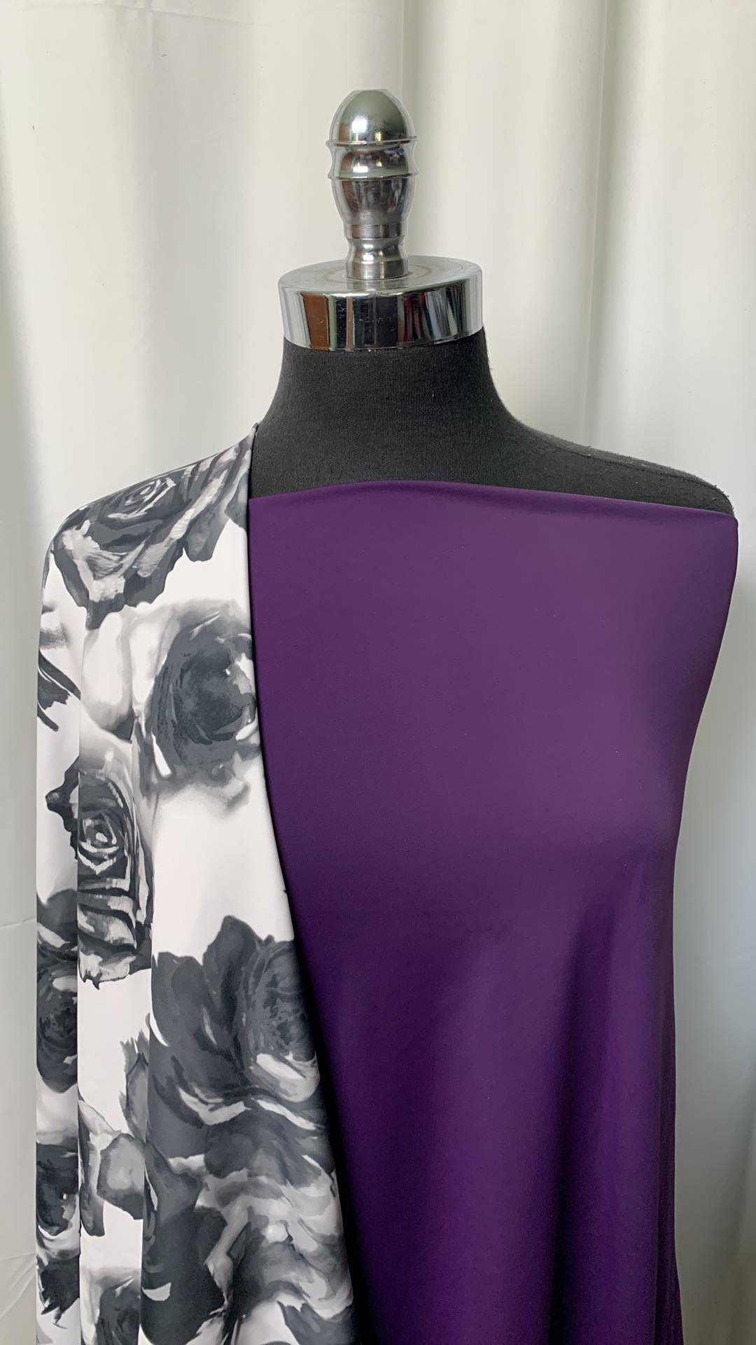 PURPLE ROSES BUNDLE : 1YD Roses N/S & 1.5YD Purple N/S : A1408