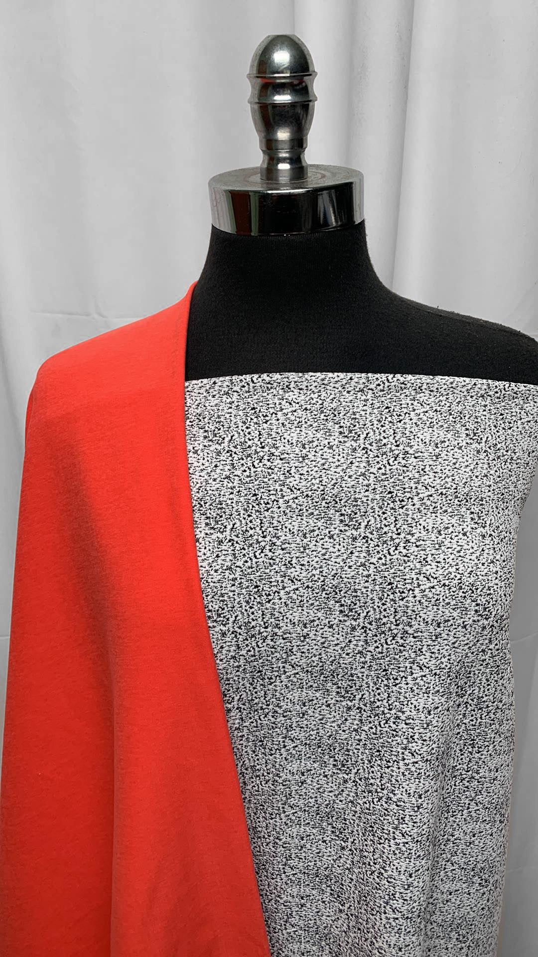 ORANGE/STATIC BUNDLE : 1YD Static Jacquard PF & 1YD Orange Peached PF : A25256