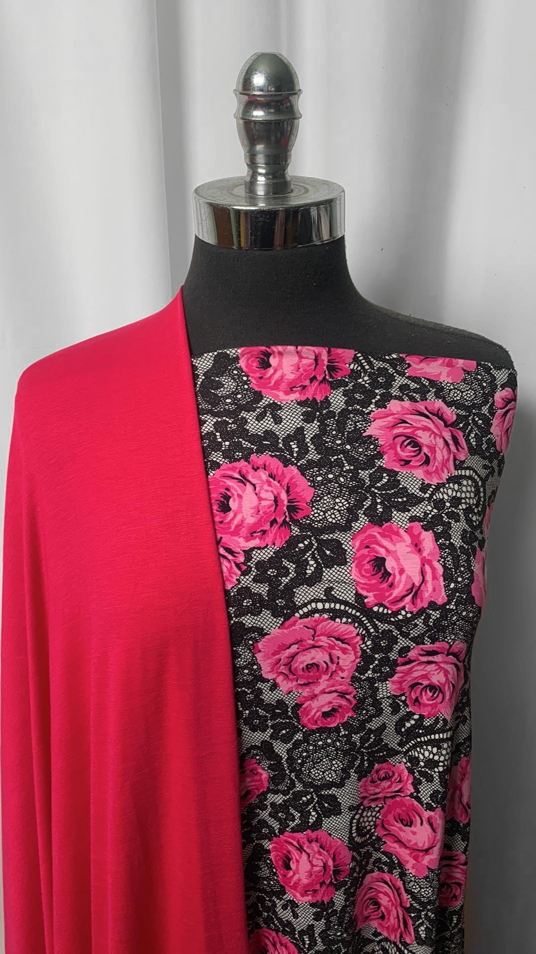 FUCHSIA/ROSES BUNDLE : 2YD Roses Modal & 2YD Fuchsia R/S : A2345