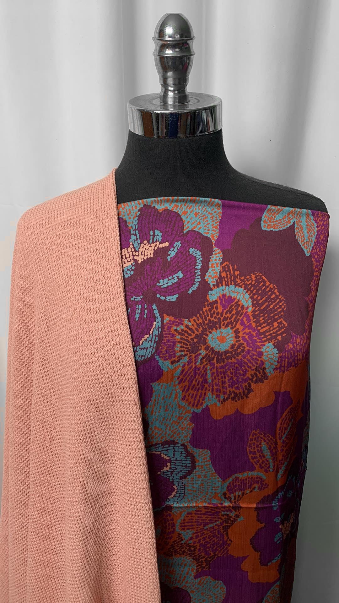 BLUSH/PURPLE FLORAL BUNDLE : 2YD Floral Poly Woven & 2YD Blush Thermal SK : A2284